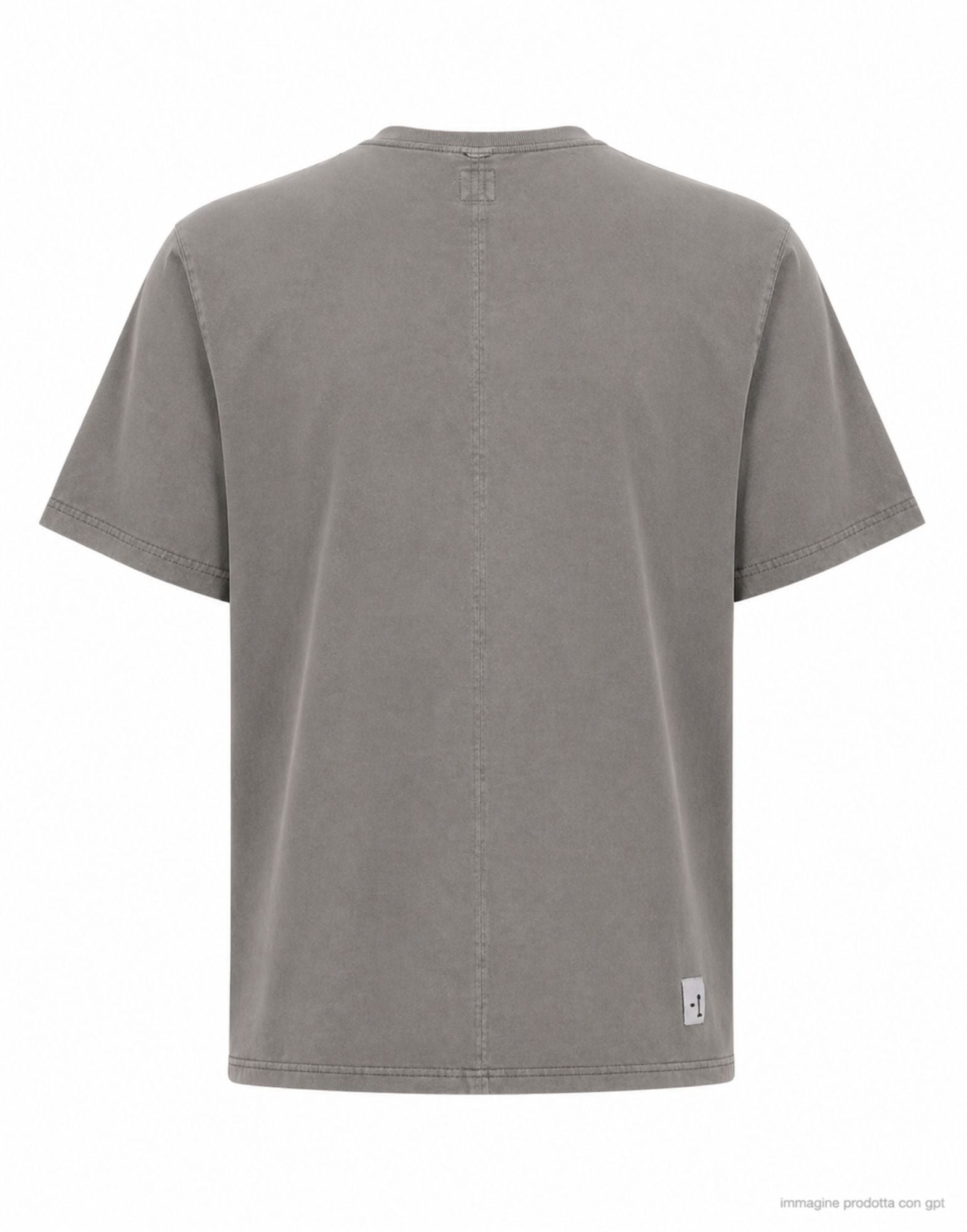 Camiseta de algodón para hombre Nordic Denim Gris Roca Regular Fit Cuello redondo 20-85-861 GRIS ROCA