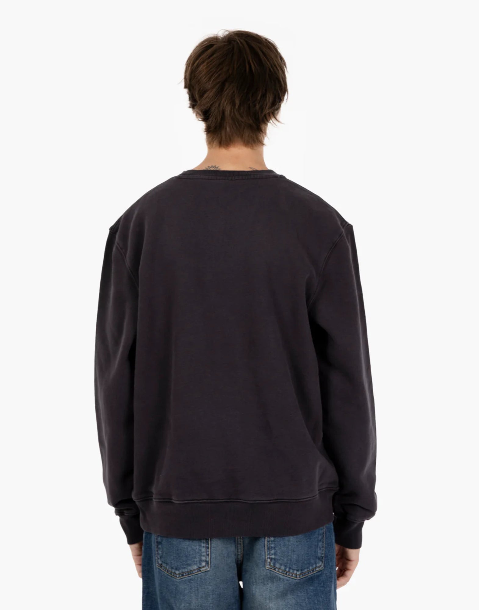 DMF258460 BLACK GARMENT DYED CREW - Maglieria - Deus Ex Machina