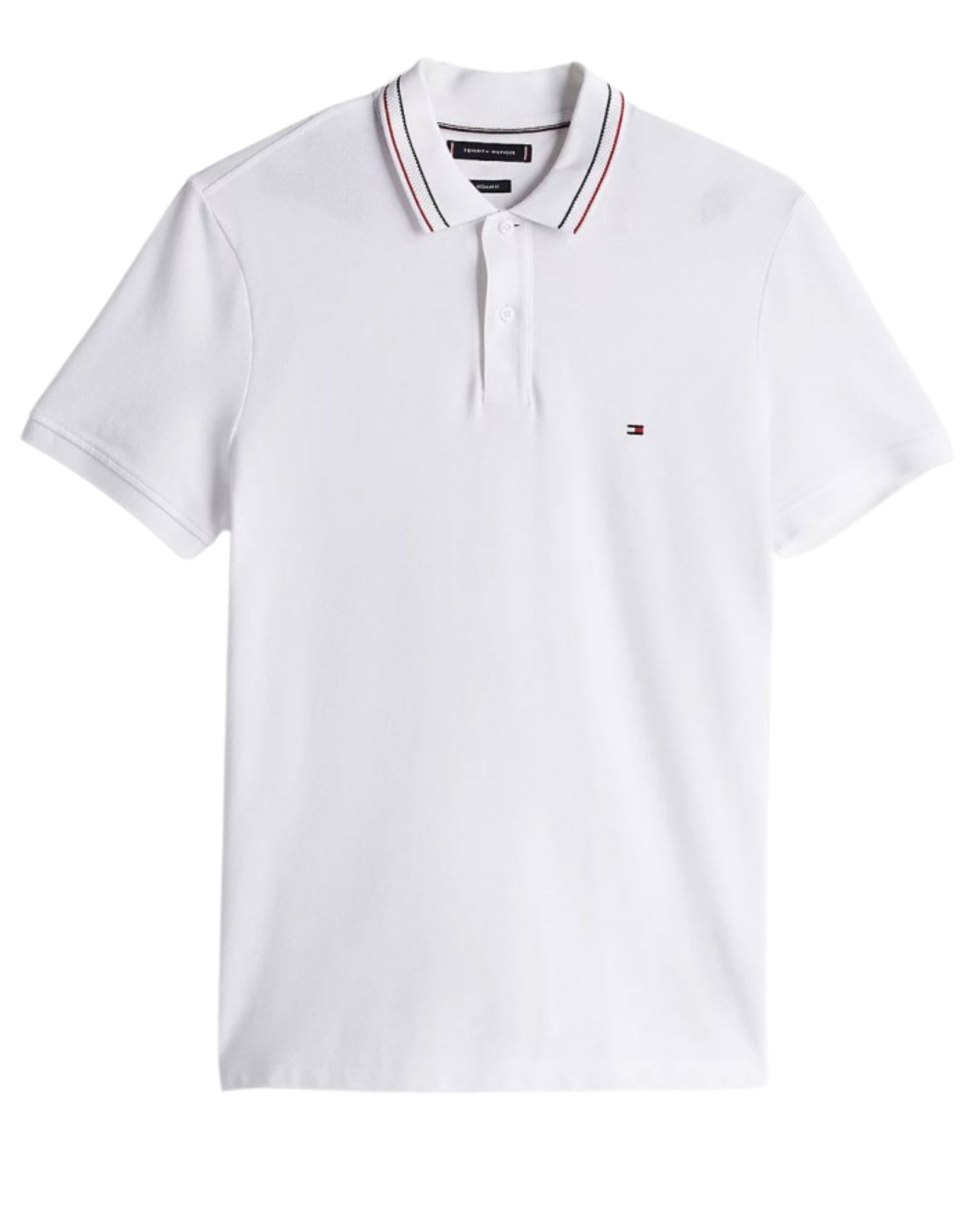 Polo Mann MW0MW38459 YBR -Placket Polo Weiß TOMMY HILFIGER