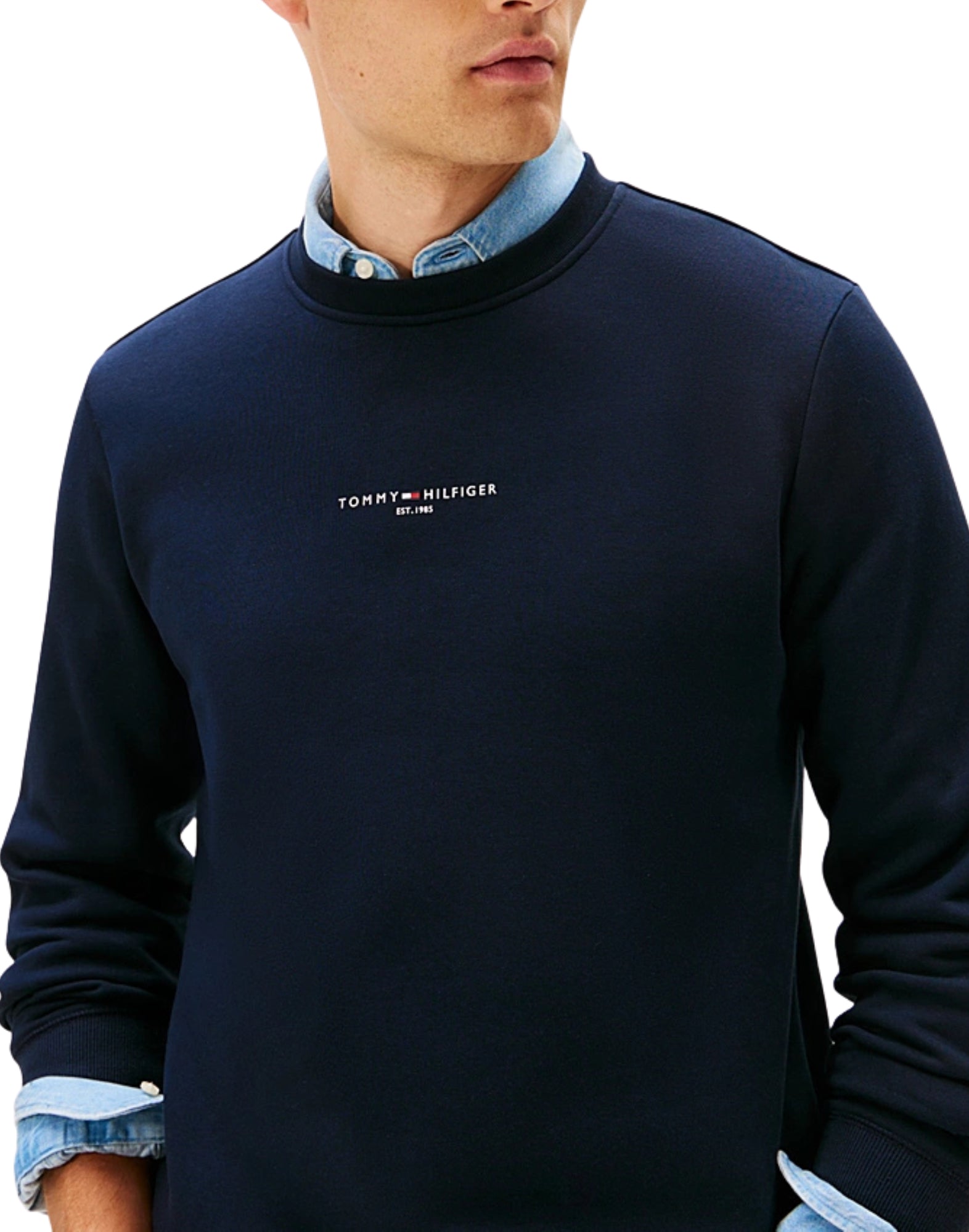 33639 DW5 BLAUER PULLOVER MIT LOGO - Maglieria - TOMMY HILFIGER