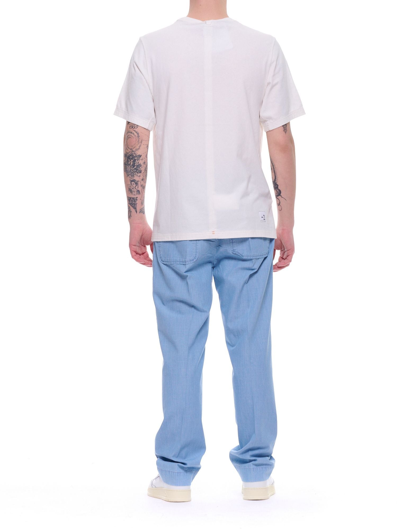 Camiseta de algodón The One de Nordic Denim para hombre blanca de corte regular y cuello redondo 25-85-999 BLANCO