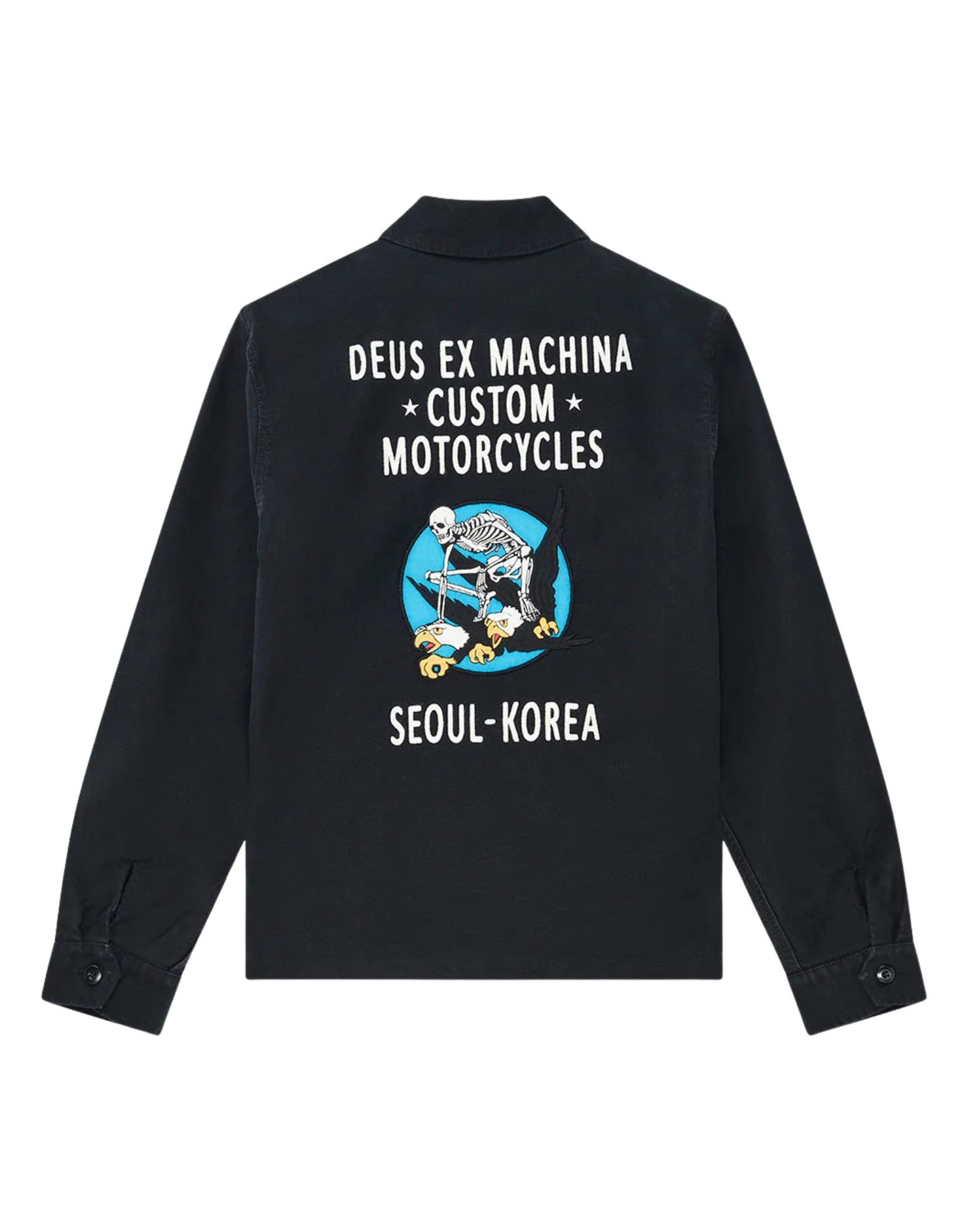 Deus Ex Machina Fugazi Souvenir Jacket Black Organic Cotton Sateen Men’s D261MJK301099 BLACK