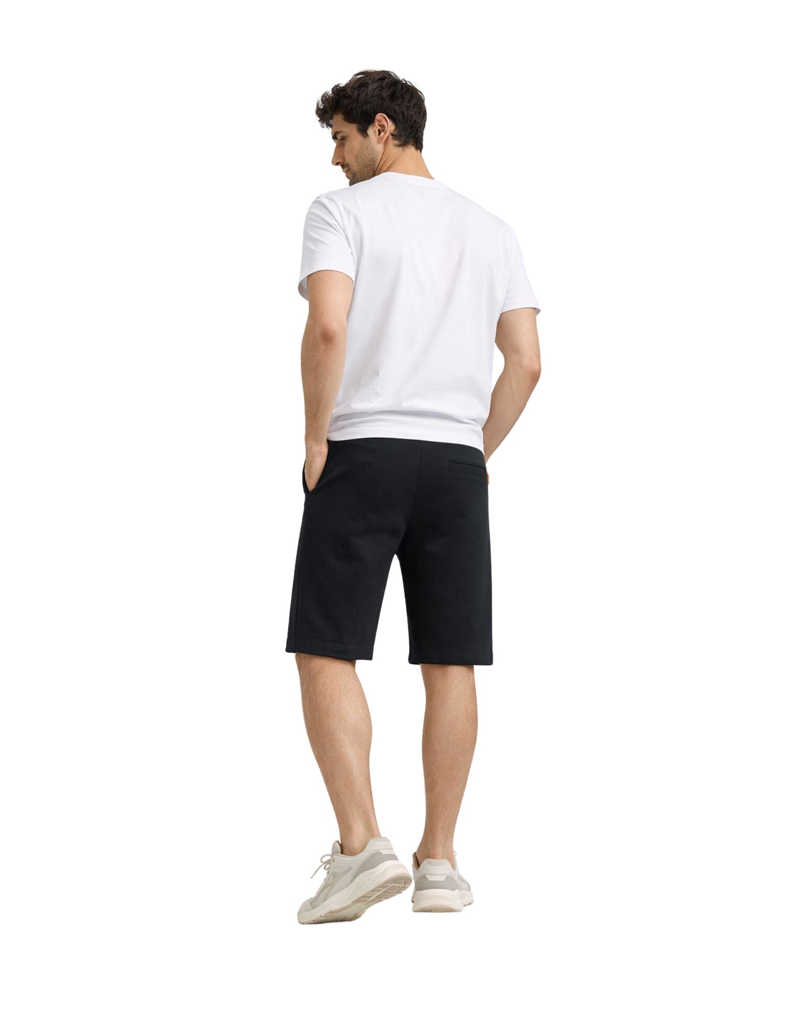 SUNS Men’s Bermuda Shorts Ale Tag Black Fleece 100% Cotton with Drawstring and Side Pockets BFS610033U V2 BLACK