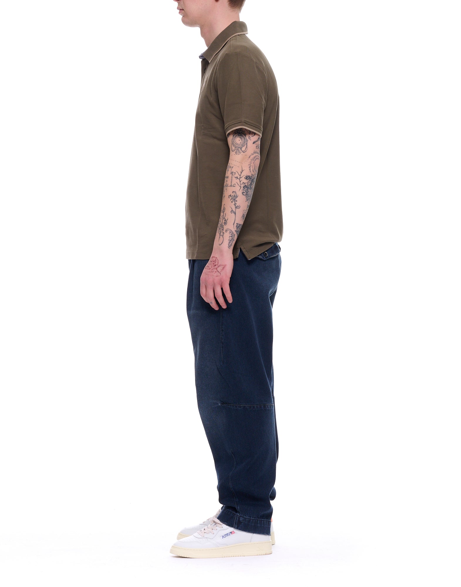 Blauer Polo Damon verde oliva con ribete en contraste 26BLUT02288-007479 60H GREEN