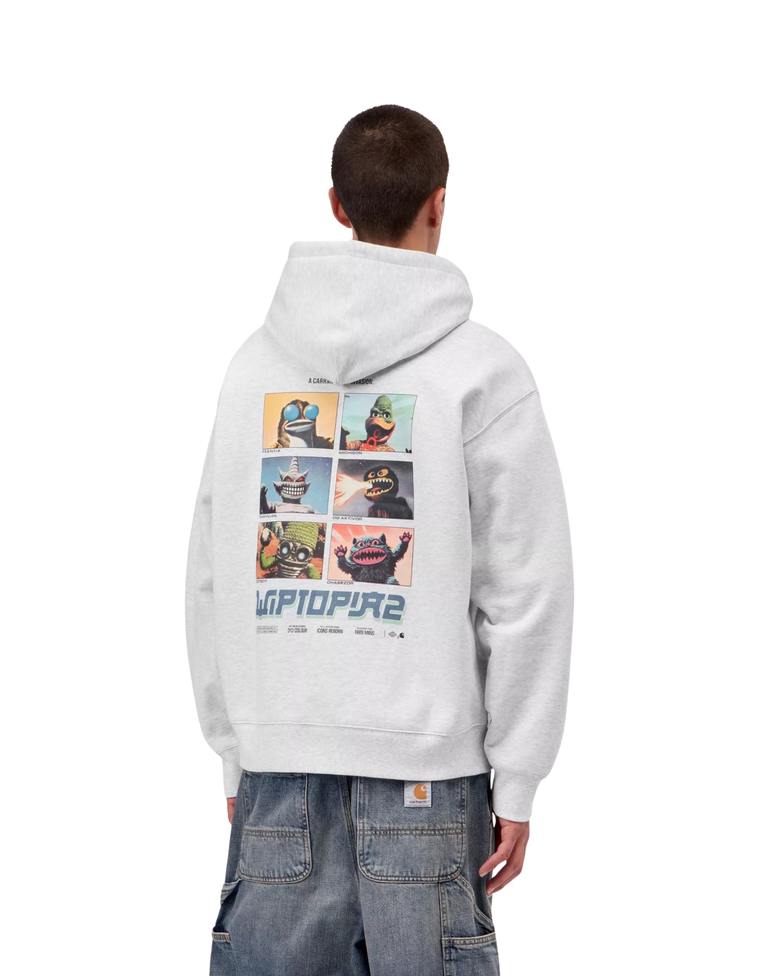 Kapuzen-Sweatshirt „Wiptopia II“ in Asche-Melange