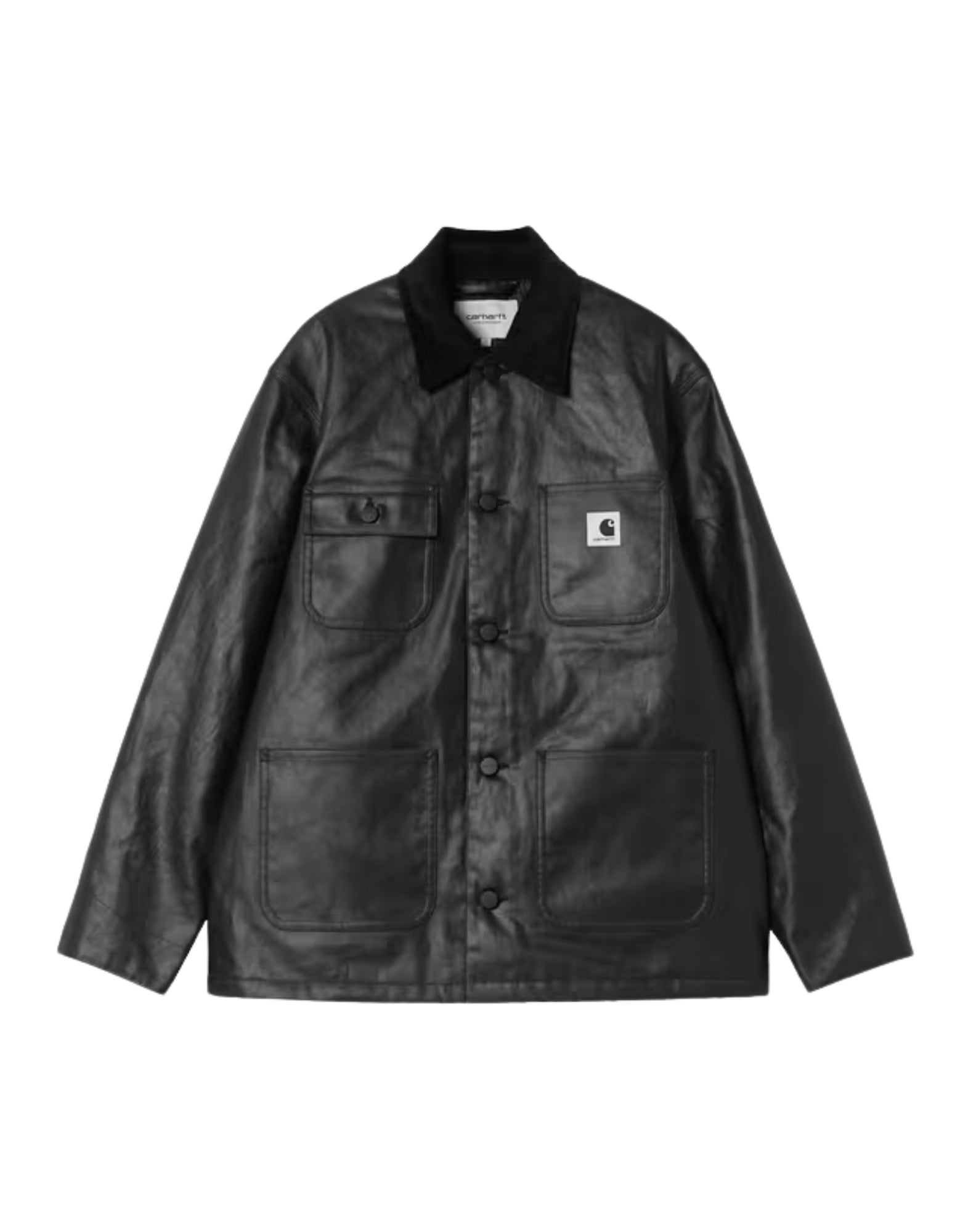 Carhartt WIP Damen-Jacke „Dean Michigan“ – Workwear-Jacke aus Baumwoll-Canvas, Schwarz I035800 89XX SCHWARZE DEAN-MICHIGAN-JACKE