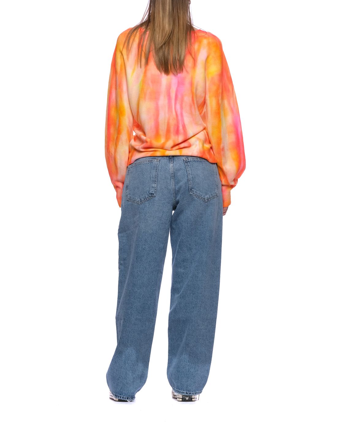 OneLab Sunset Crewneck Cotton Sweater Multicolor Women Sunset 010 Orange