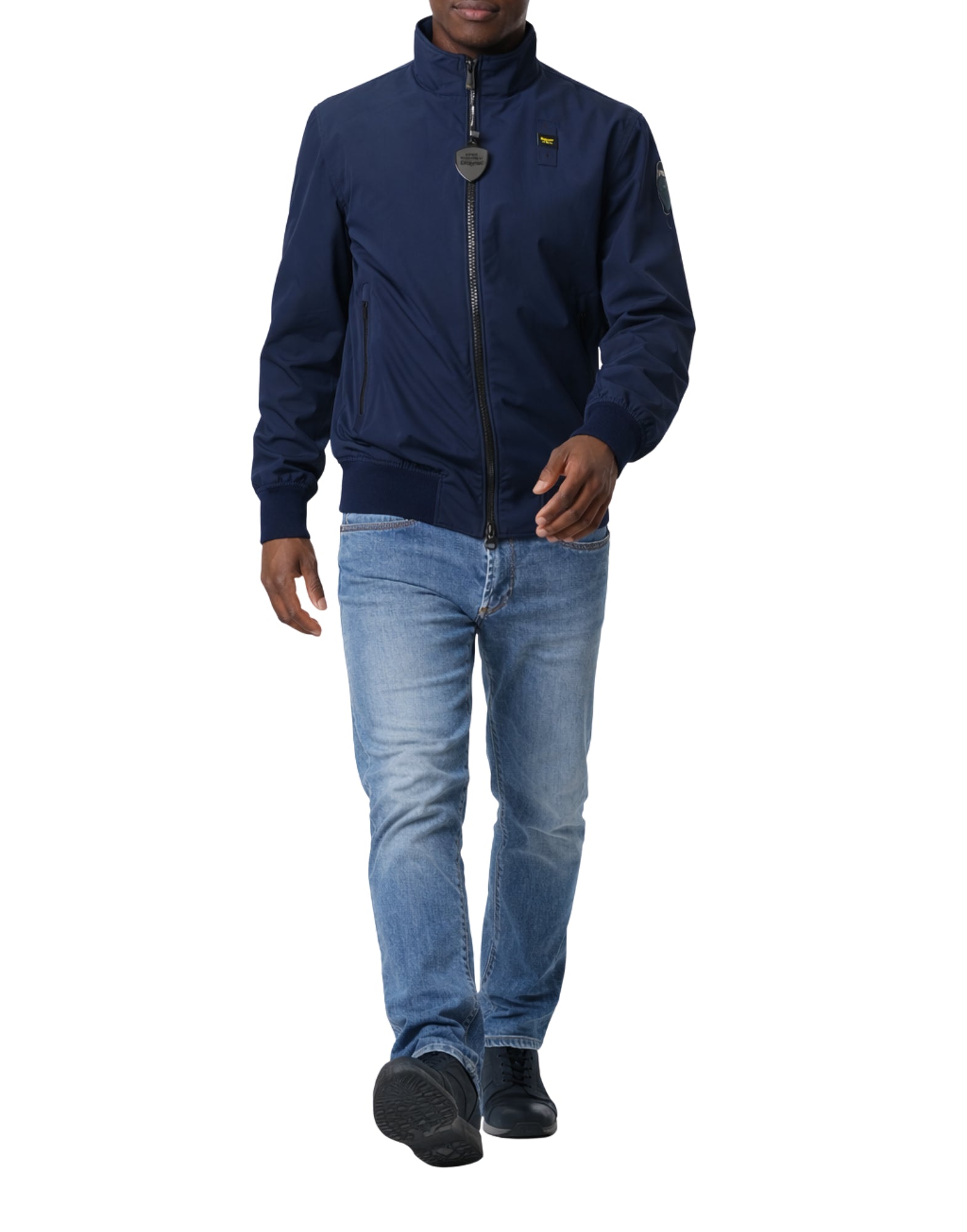 Blauer Anson Men’s Taped Bomber Jacket in Lightweight Neoprene Blue 26SBLUC11231-006787 888