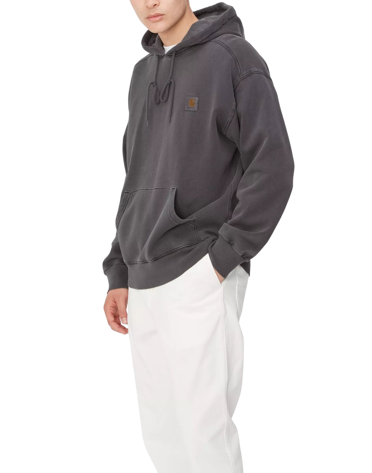 Carhartt WIP Kapuzenpullover „Nelson Sweat Garment Dyed Black“ für Herren I029963 89GD