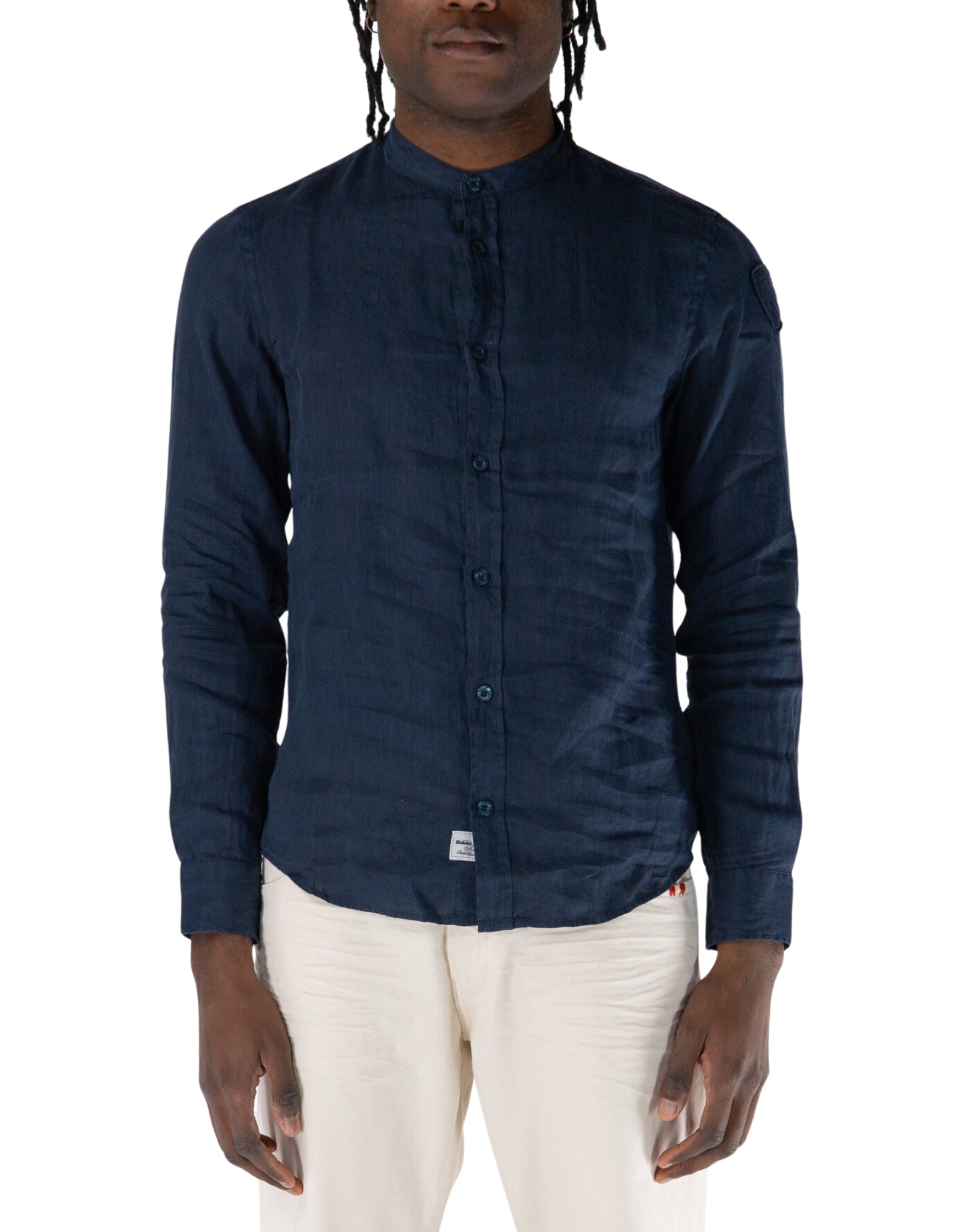 Blauer 남성용 가먼트 다이 긴소매 코튼 셔츠 25SBLUS01339 007137 888