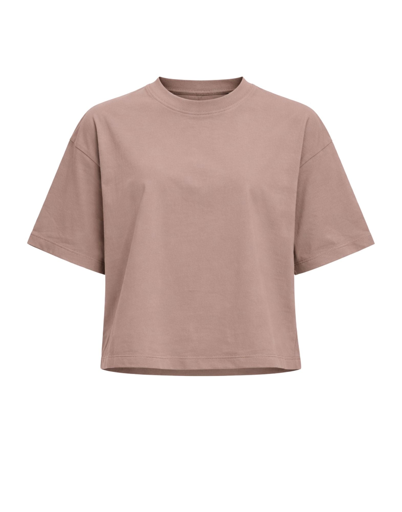 Hevò Morigino Taupe Cotton T-Shirt Women 040 MORIGINO W L700 0807