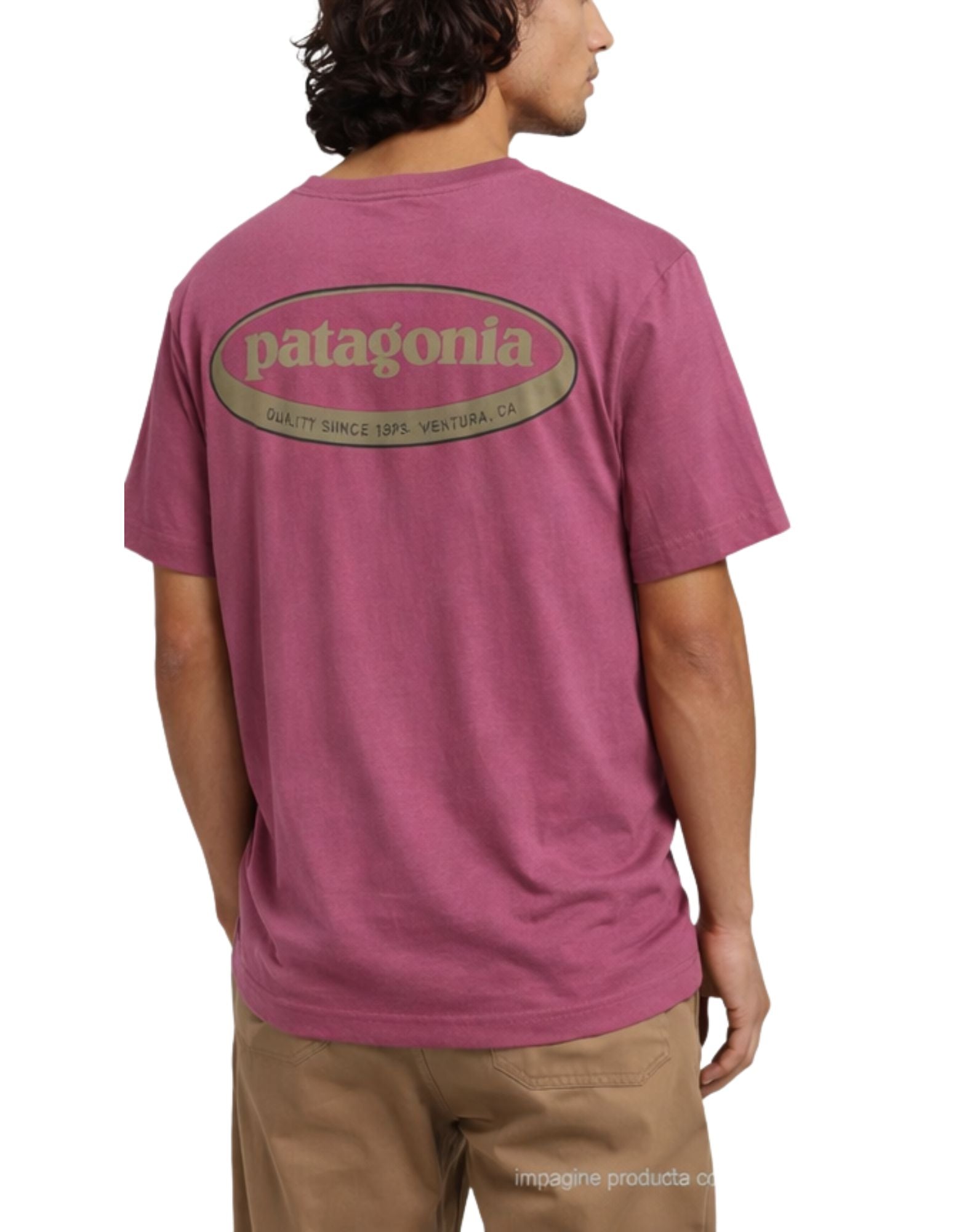 Patagonia Men’s T-Shirt ’95 Oval Logo Organic Cotton Regular Fit 37847 FDMG MAGENTA