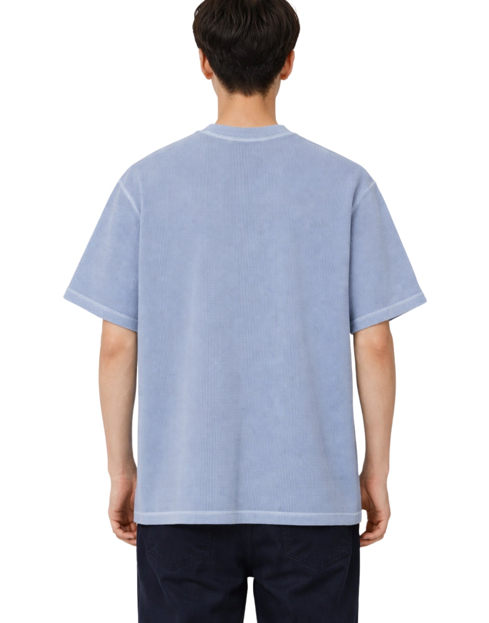 Carhartt WIP S/S Nelson Waffle T-Shirt Waffle Cotton Gentle Blue Garment Dyed Men’s I036185 3HXGD