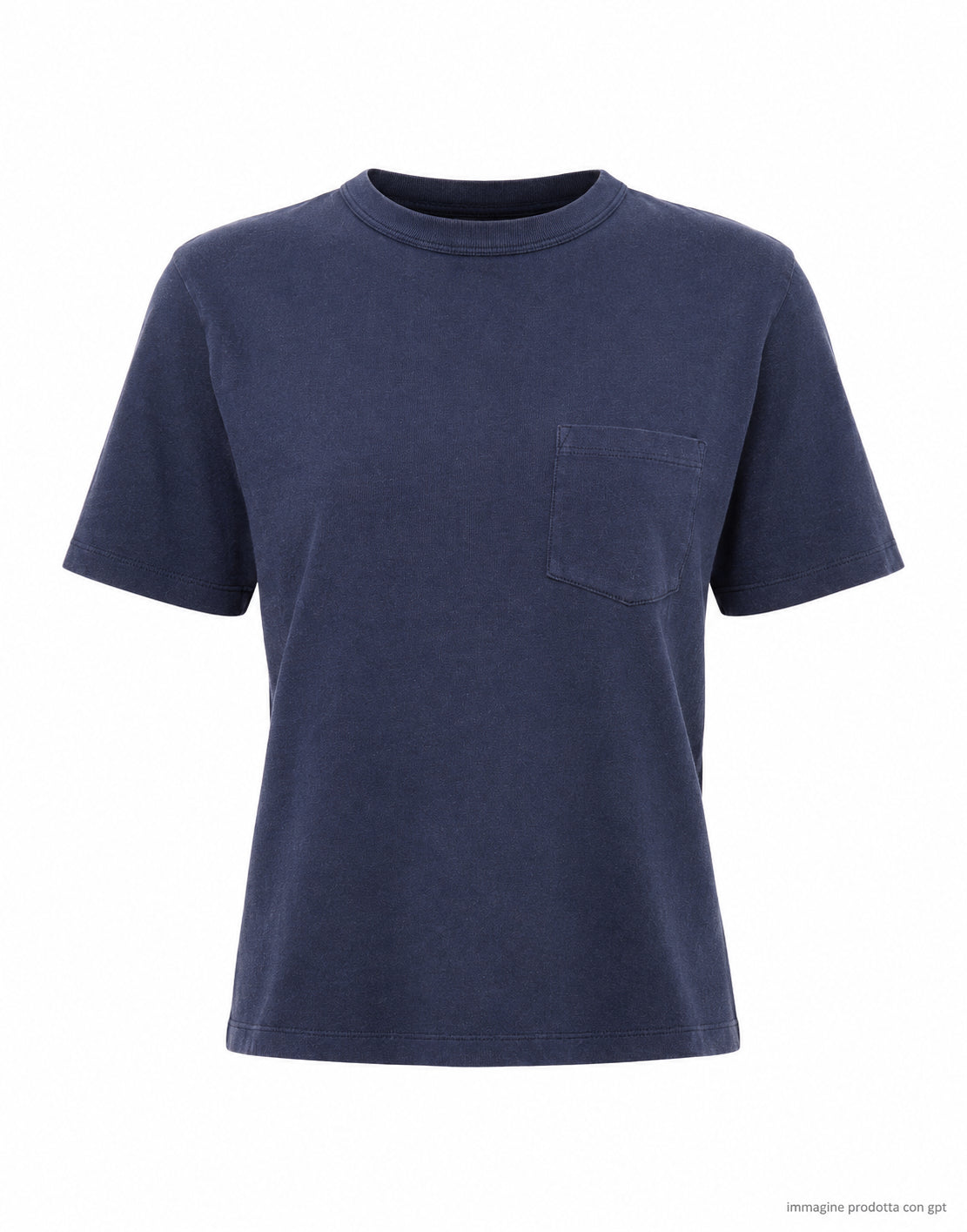 Mangez de la poussière 673 pour femmes Basic Short T-shirt à manches en bleu indien W-J-088-CHT543 BLEU INDIA