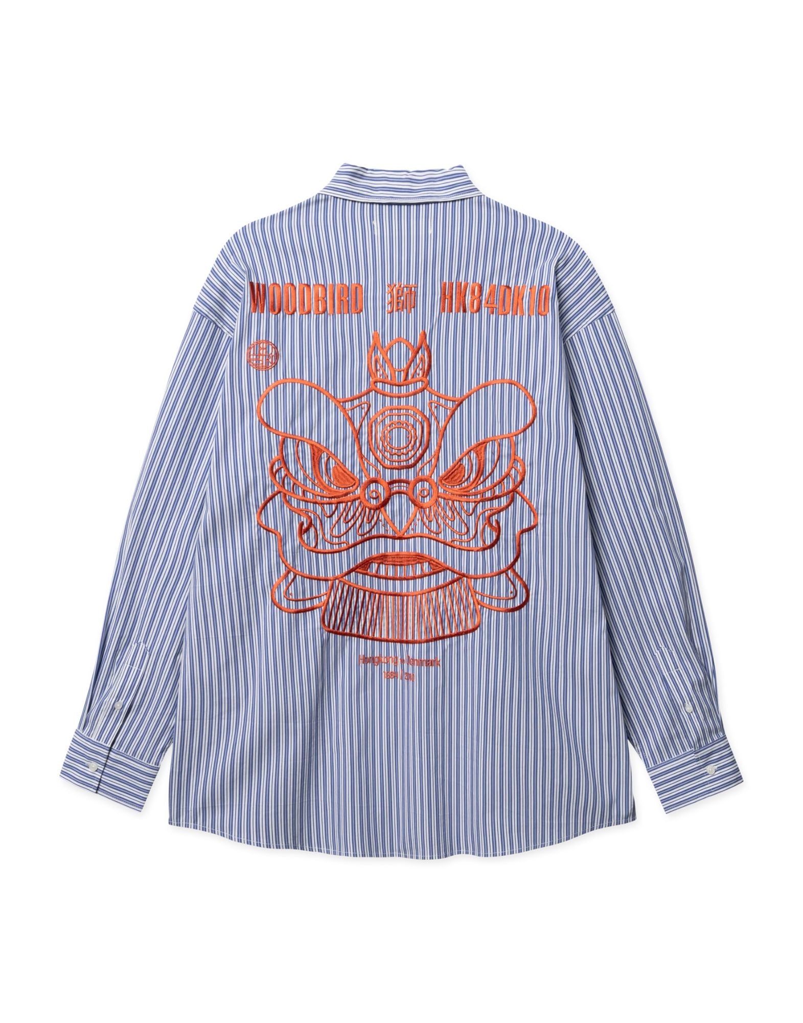 Woodbird WBBrooks Lion Shirt Camisa de hombre a rayas azul claro 2616-714 RAYAS AZUL CLARO