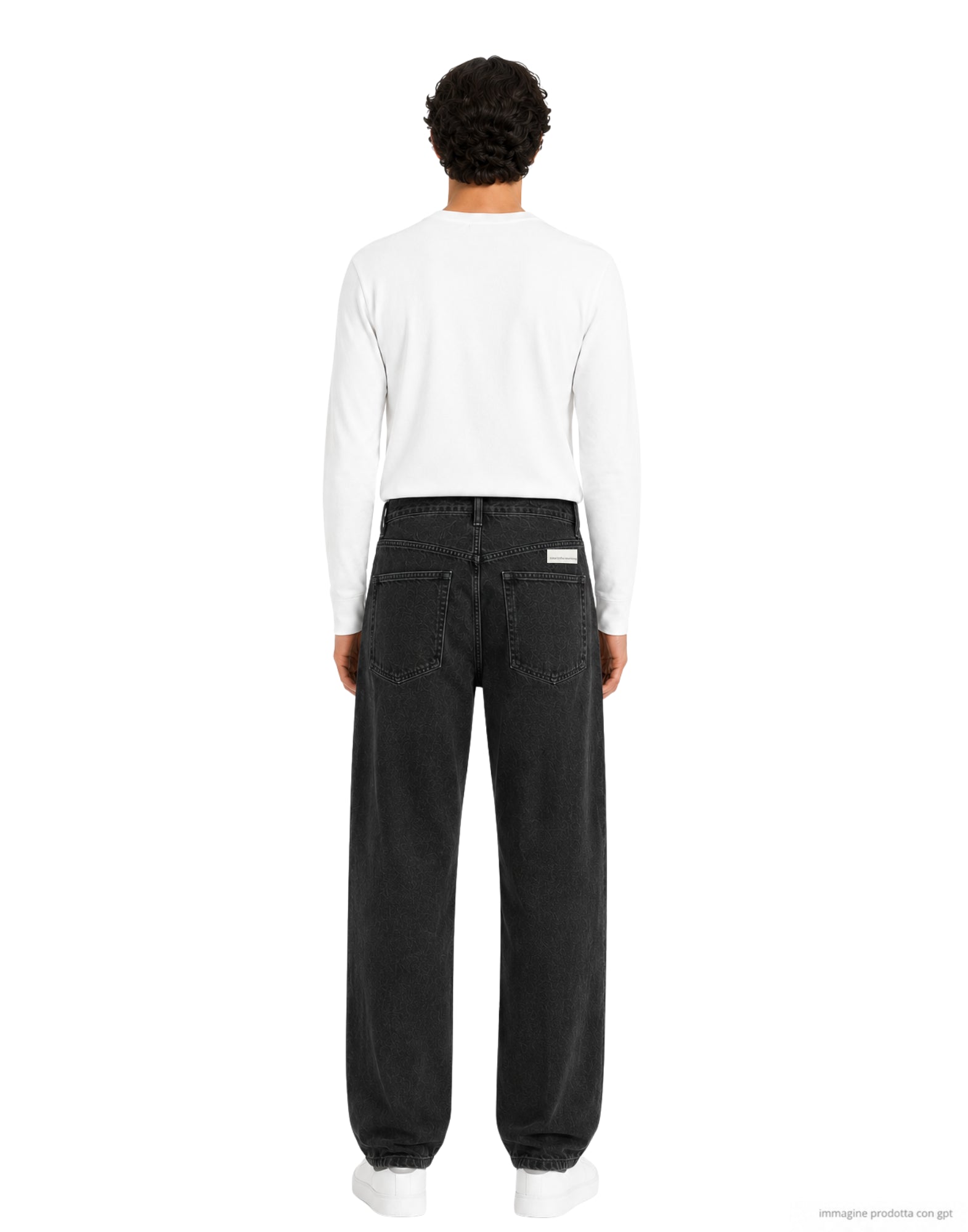Pantaloni larghi Albert a 5 tasche, neri