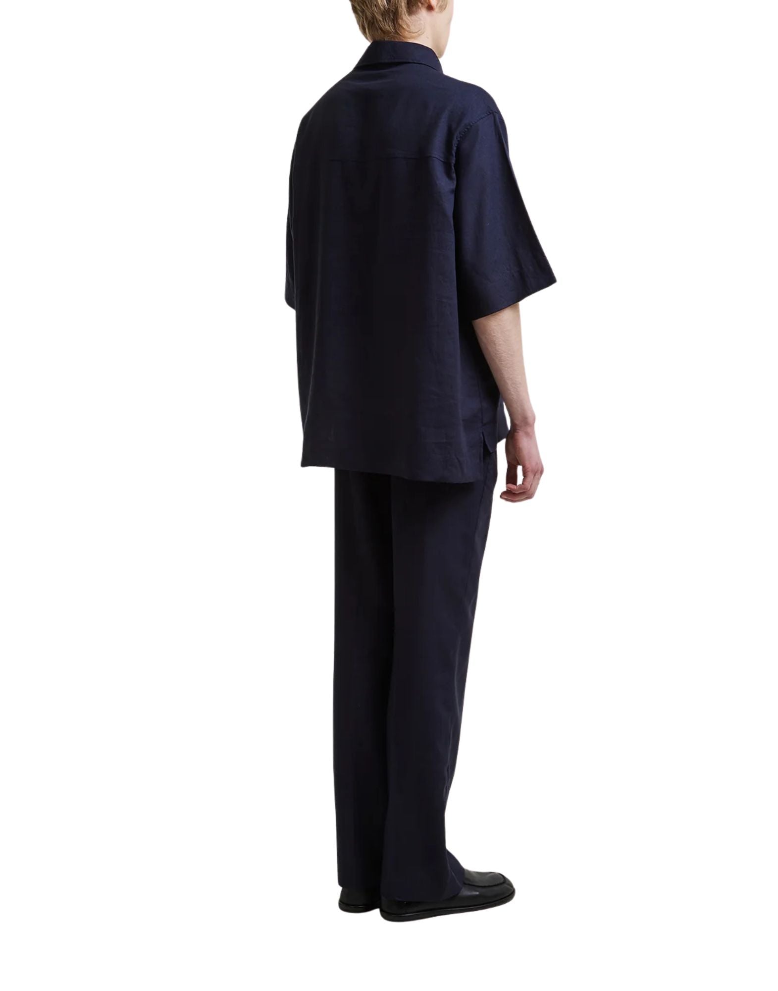 Surchemise Hevò Montursi en Lin Mélangé Bleu Marine pour Homme 060 MONTURSI SC L707 4013