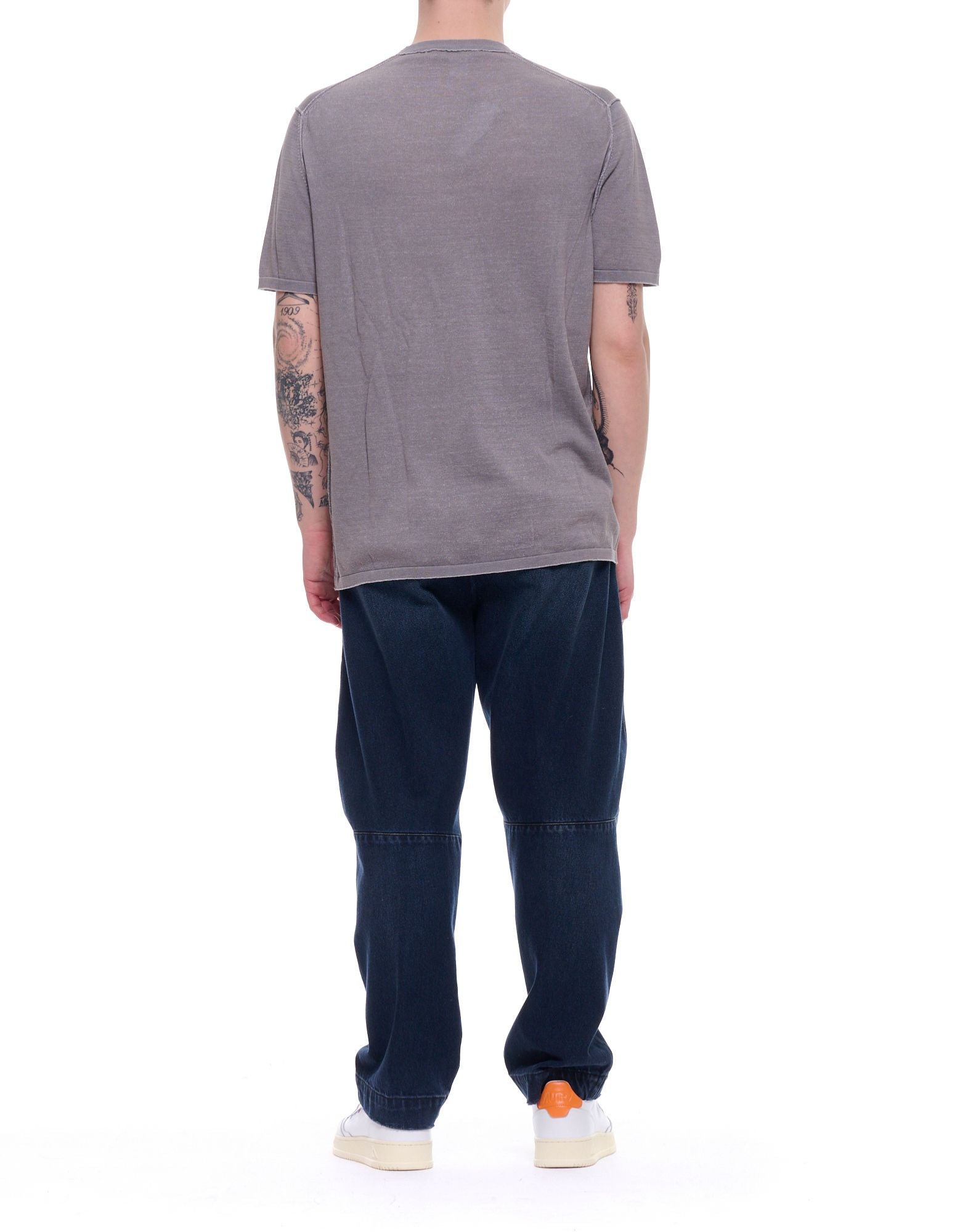 Fabrizio del Carlo Men’s Round Neck Cotton T-Shirt Grey Made in Italy FF3016 CC04-43 GREY