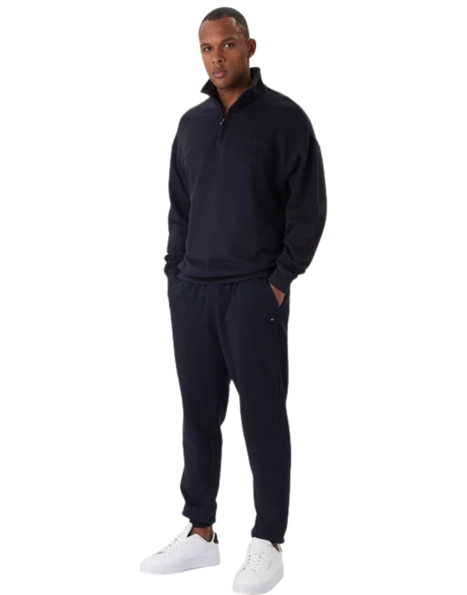 Tommy Hilfiger Men’s Essential Terry Sweatpants joggers with Embroidered Flag – Cotton – Blue - Desert Sky MW0MW37236 DW5