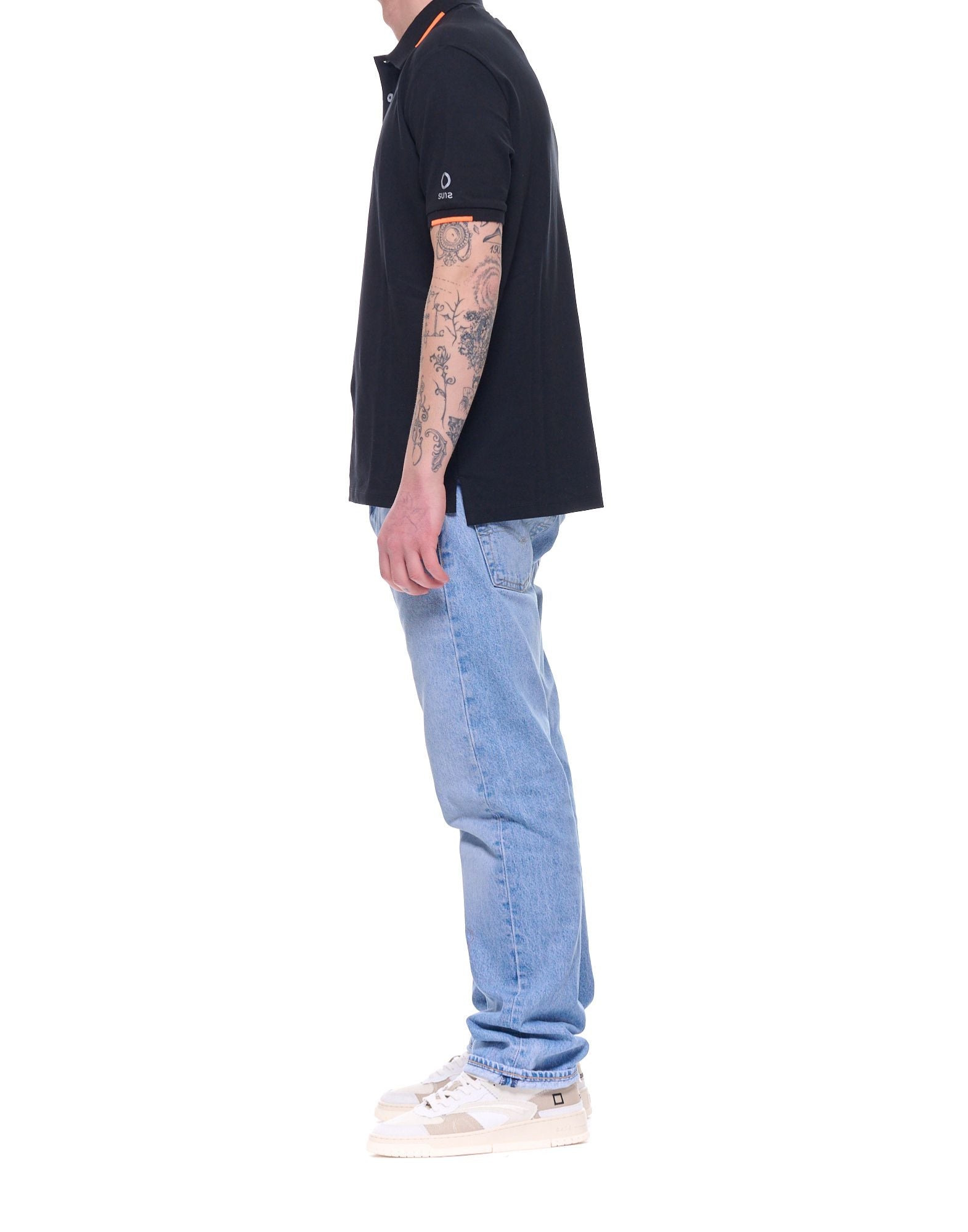 Suns Boards Federico Tag Men’s Stretch Piqué Polo Black Regular Fit PLS61008U V13 BLACK