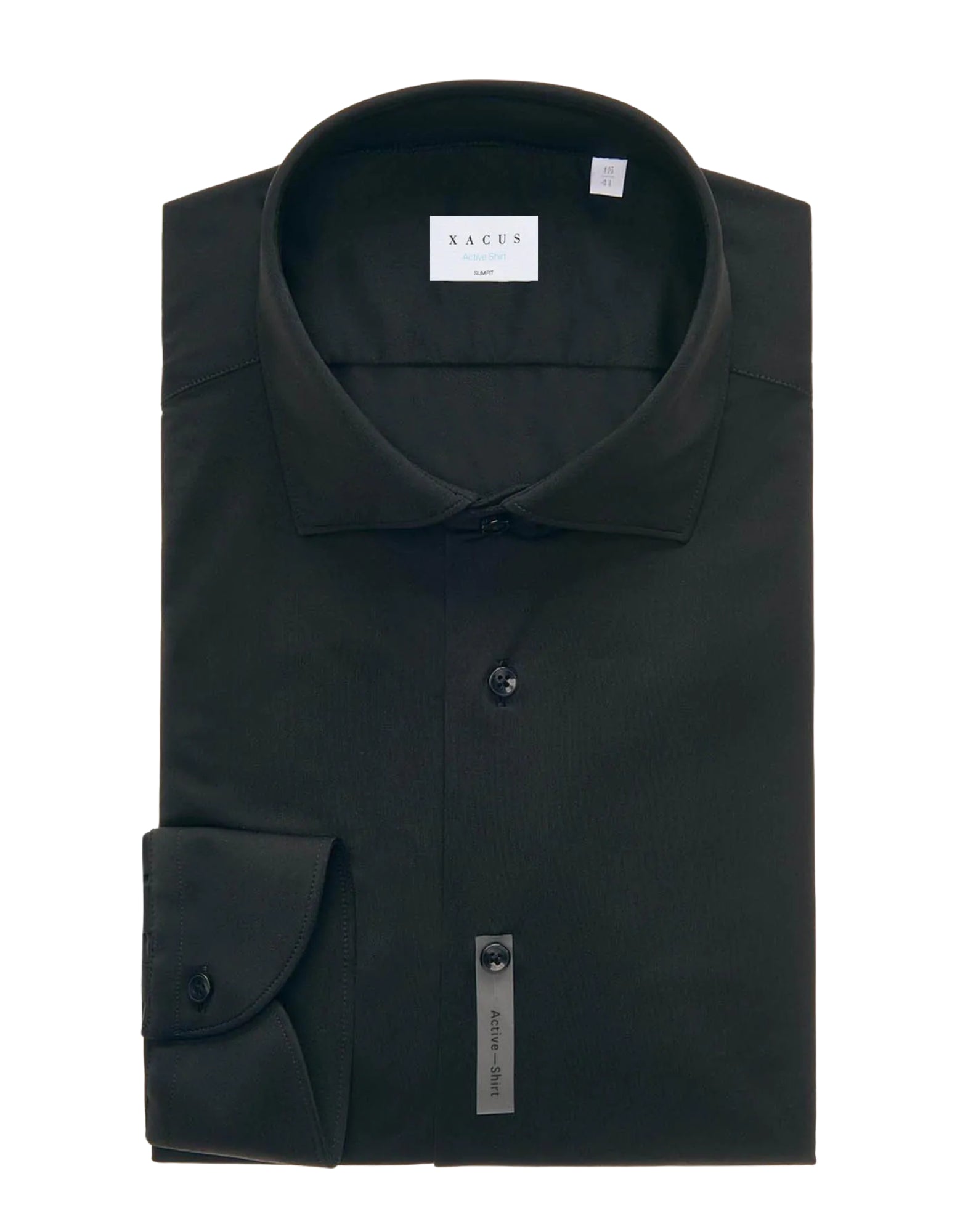 Xacus Men’s Active Twill Shirt Slim Fit Black ACT658ML 11460.004