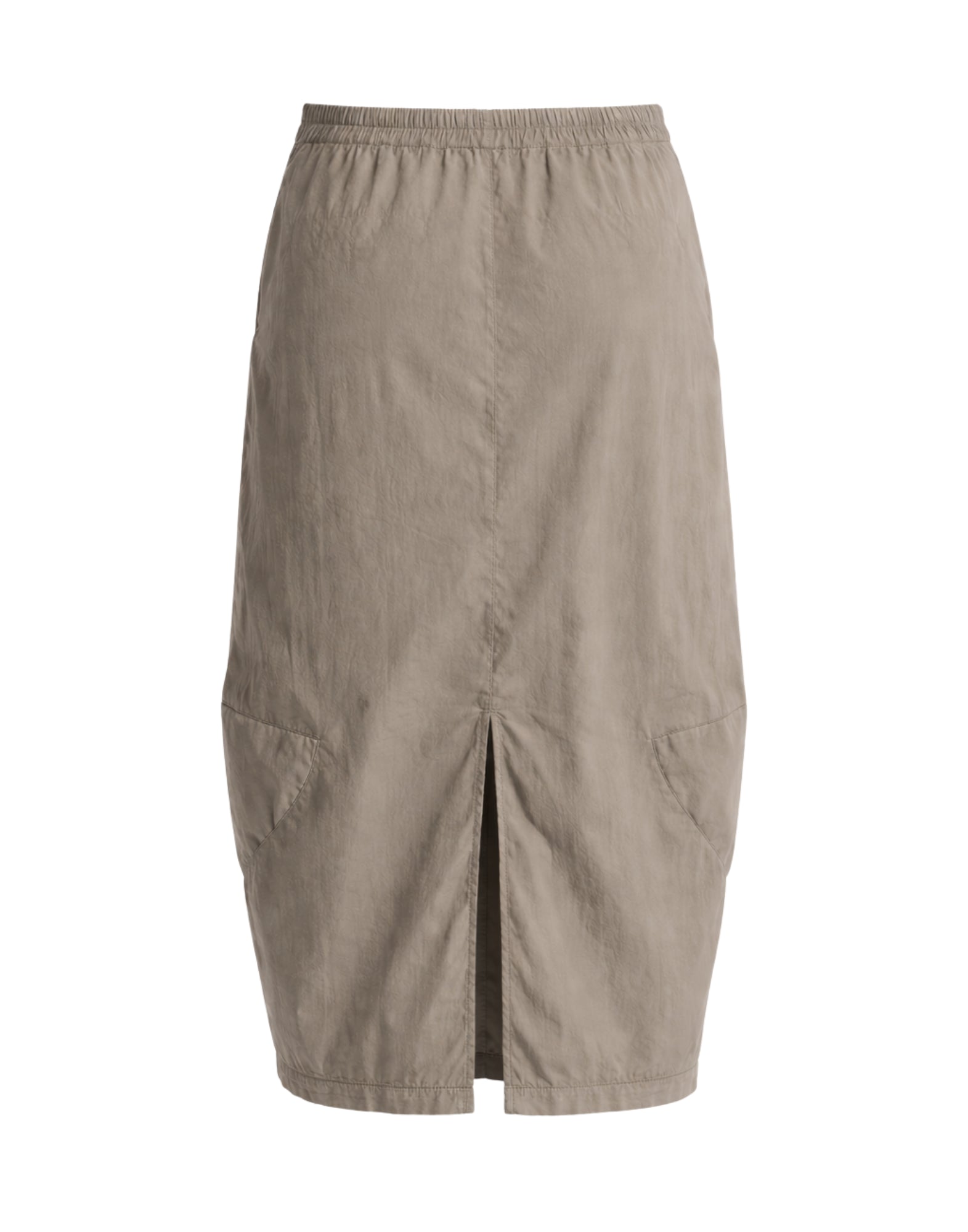 Transit Jupe Midi Femme en Coton Stretch Taupe avec Fente Avant Fabriquée en Italie CFDTRCM226 TAUPE
