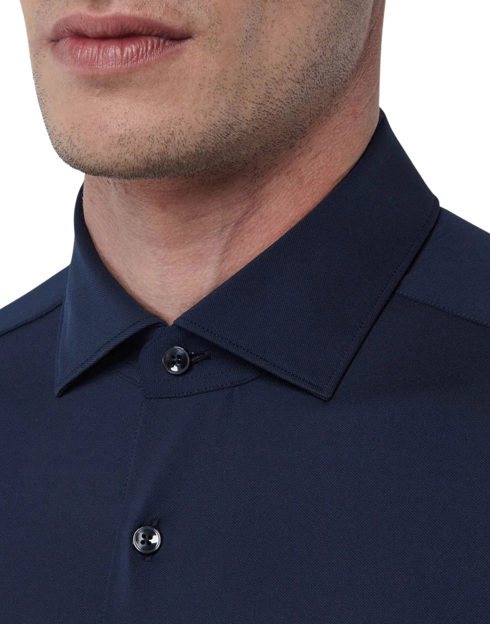 Xacus Navy Oxford French Collar Shirt Slim Fit Men Italy ACT658ML 11460.003