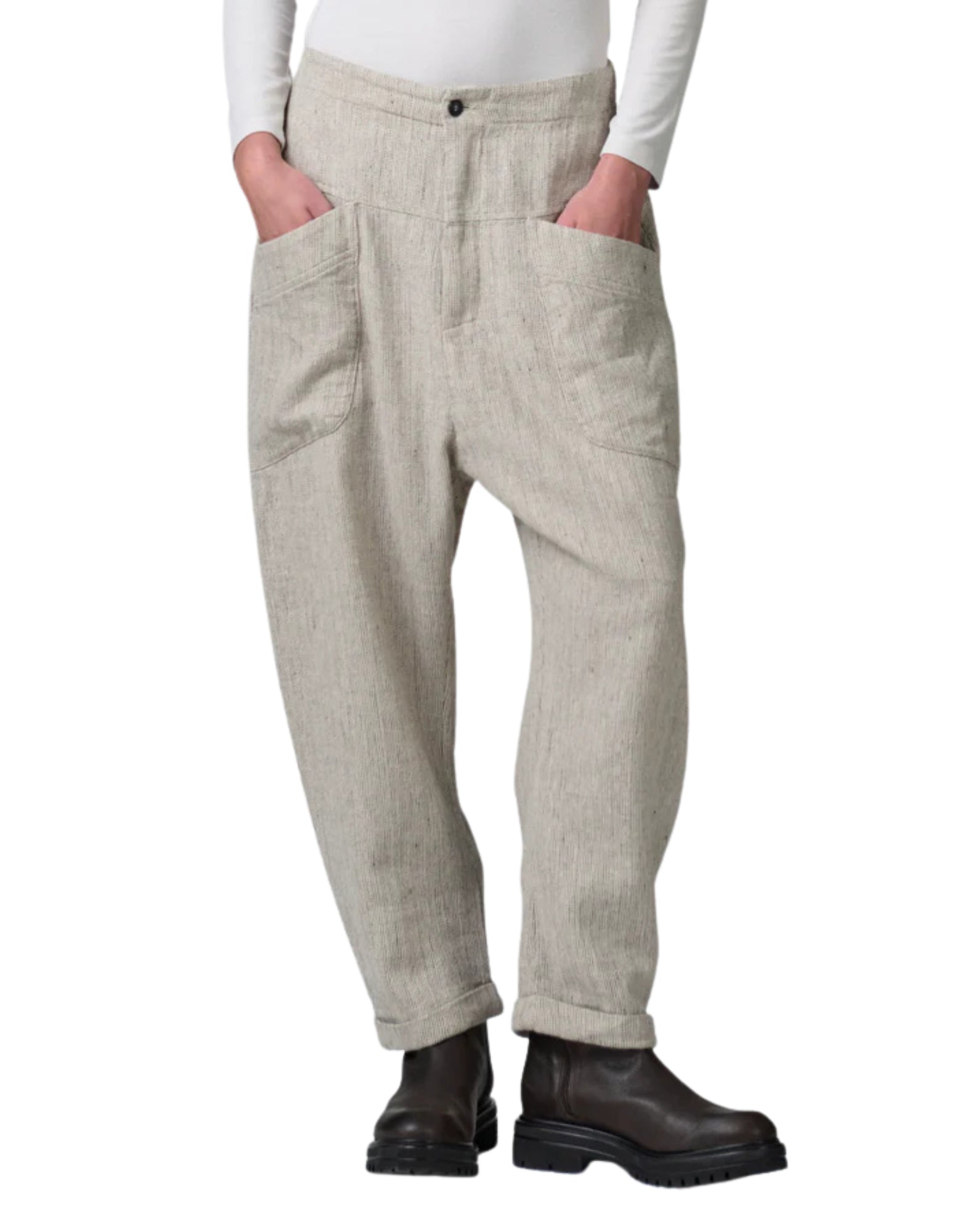 Pants woman CFDTRBA101 01 CHALK PANTS TRANSIT