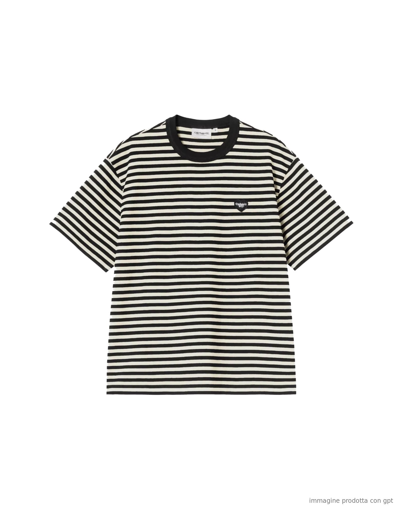 W' S/S Essy T-Shirt Essy Stripe, Black/Wax