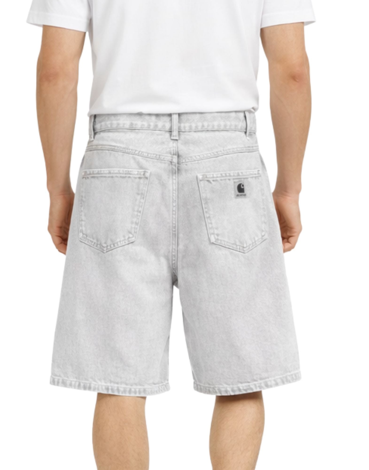 Carhartt WIP Women’s Brandon Short in Cotton Denim Black Chalk Wash Loose Fit Regular Waist. I036530 895F