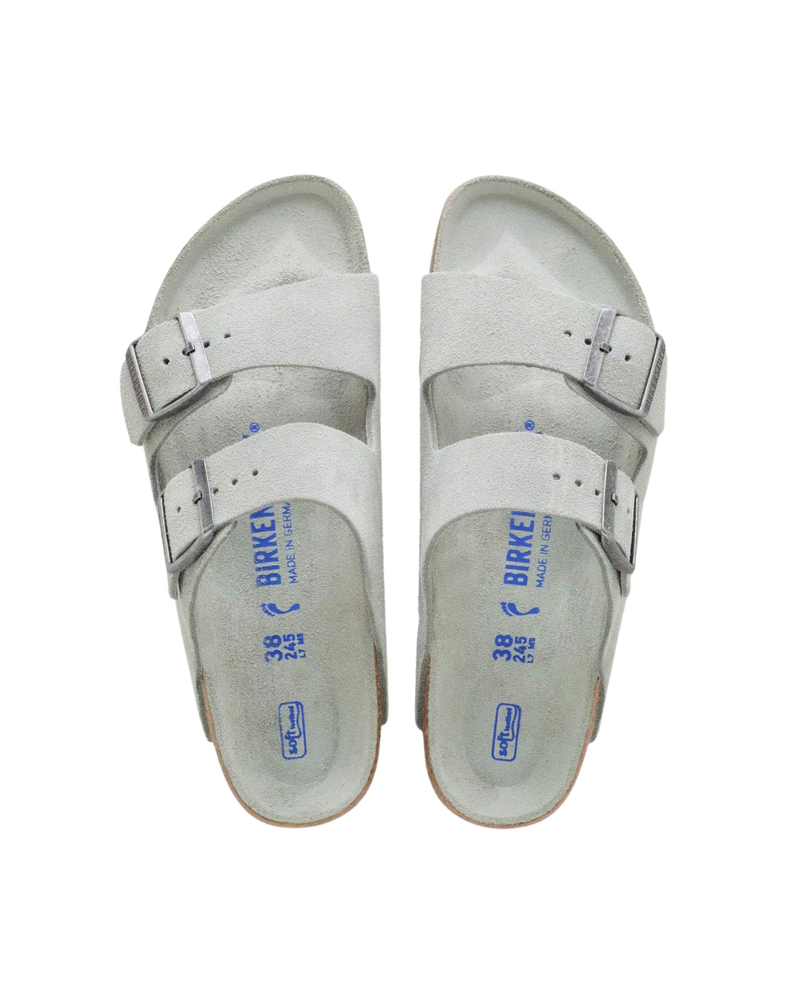 Birkenstock Arizona Soft Footbed Sandals in Suede Leather Pure Sage Tonal FB 1031663 PURE SAGE