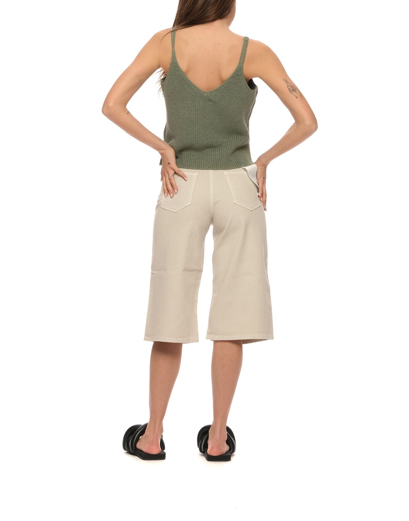 Shorts woman P23AMD033P3670111 ECRU Amish