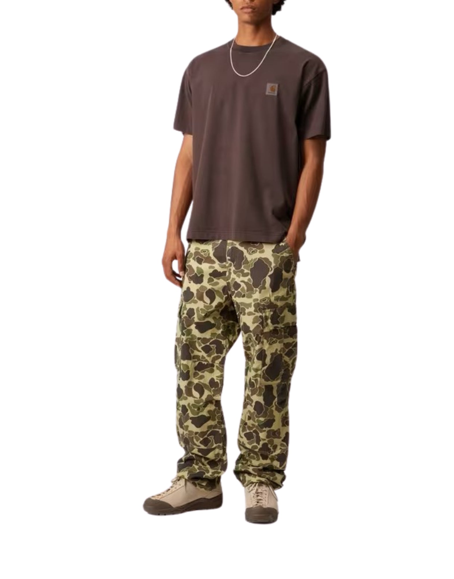 Carhartt WIP 春夏 Vista T 恤 – 男士成衣染色棉质 T 恤，Palisander I030780 33HGD PALISANDER VISTA T 恤