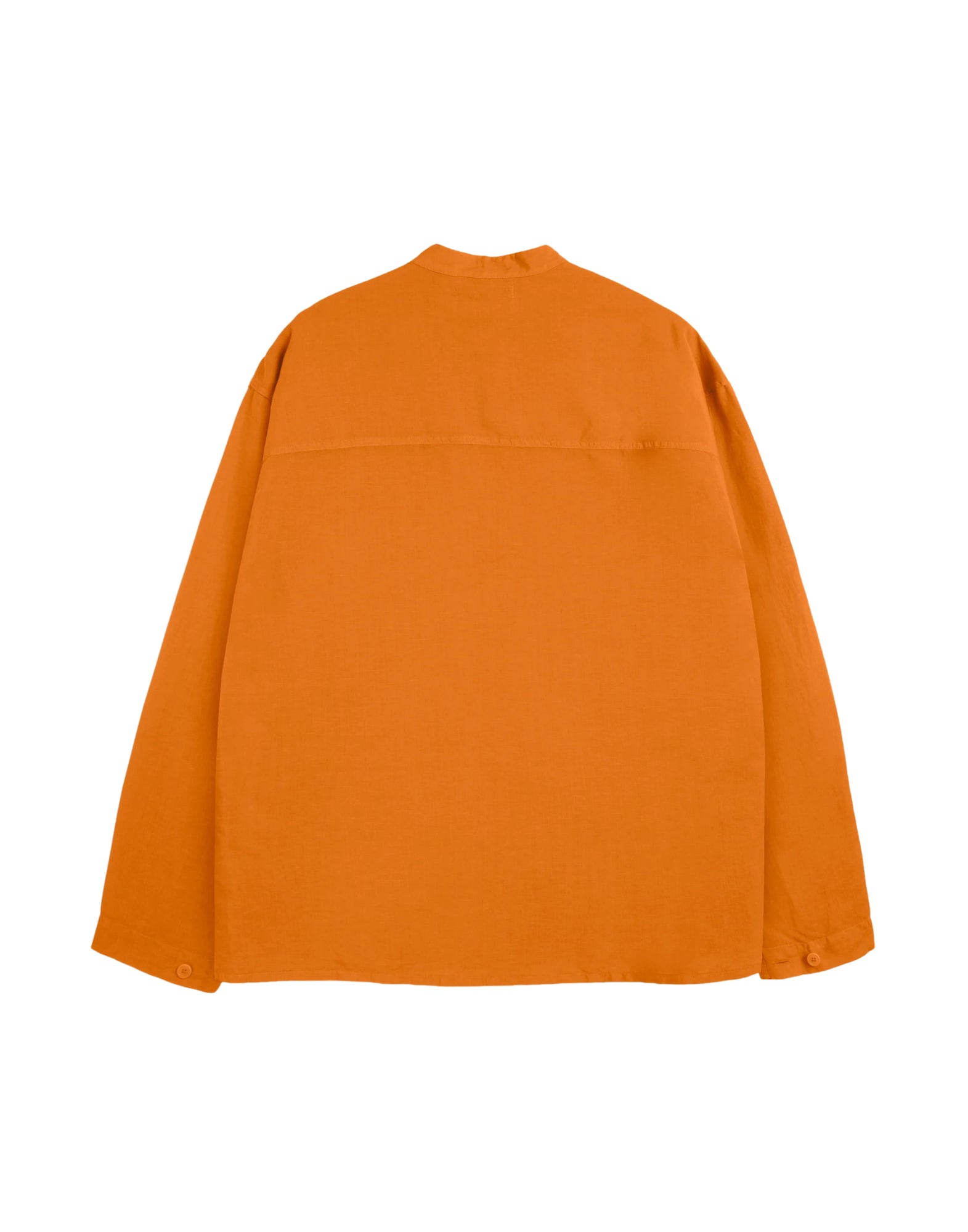 YMC Hawkeye Collarless Shirt Orange Men’s | Cotton/Linen/Cupro Blend P2AAG 80 ORANGE