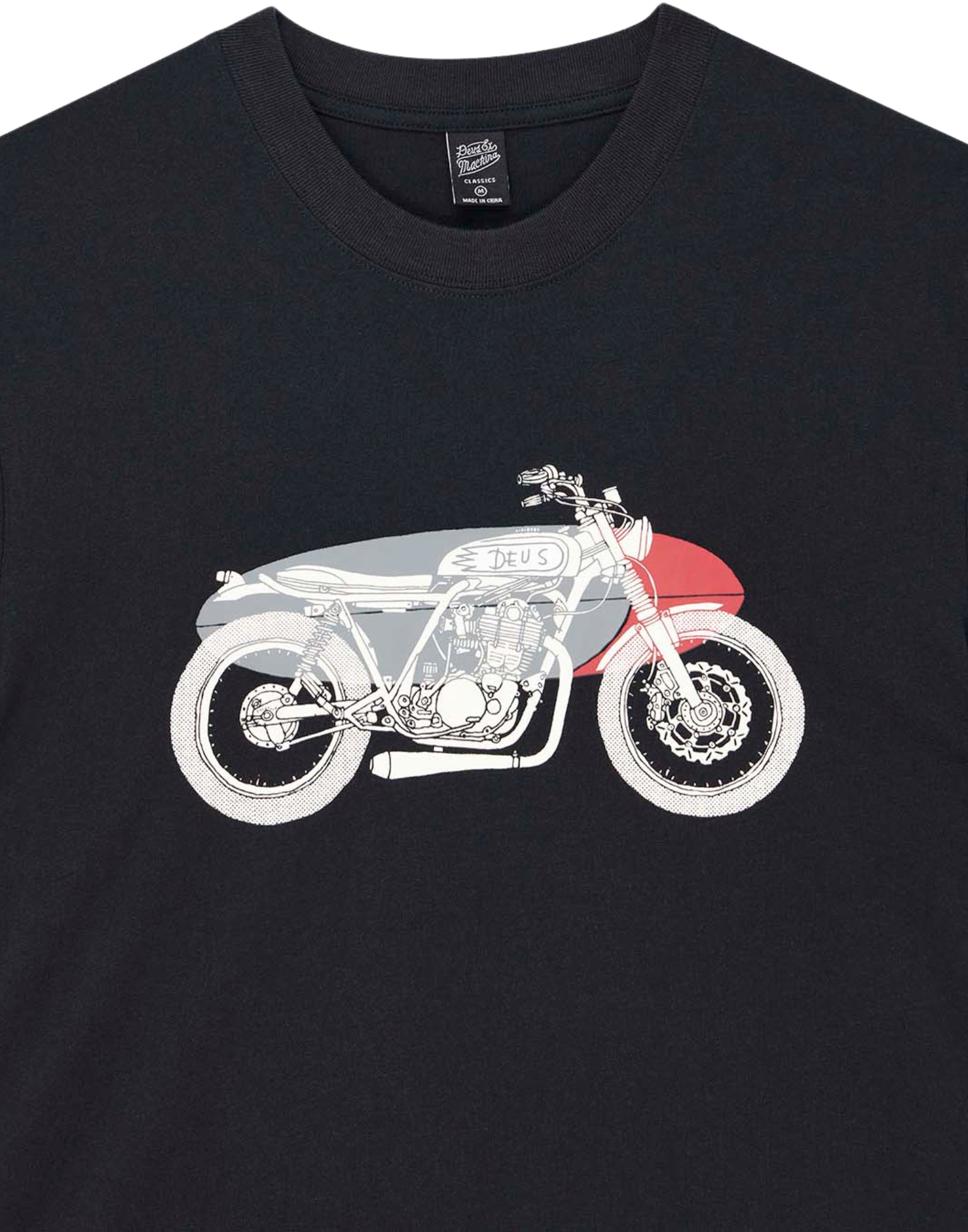 Deus Ex Machina Drovers Dog Tee – Box Fit Organic Combed Cotton Jersey T-Shirt Black Unisex D261MTS1480990