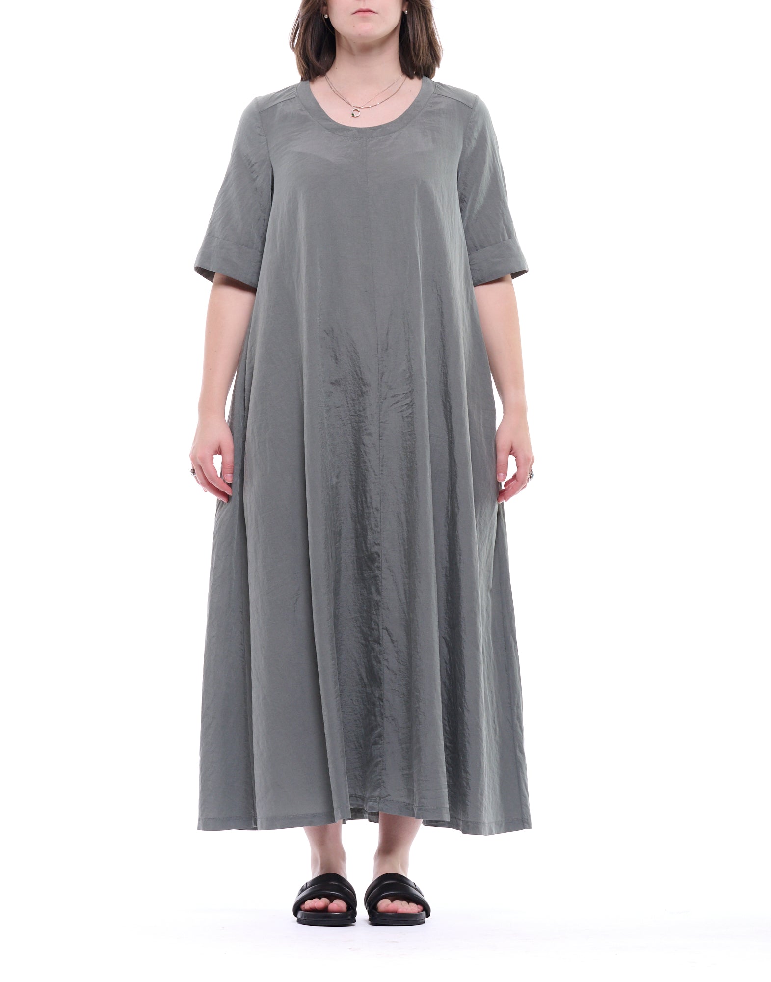 Transit Vestido largo de mujer verde en mezcla de seda CFDTRCV315 04 GREEN