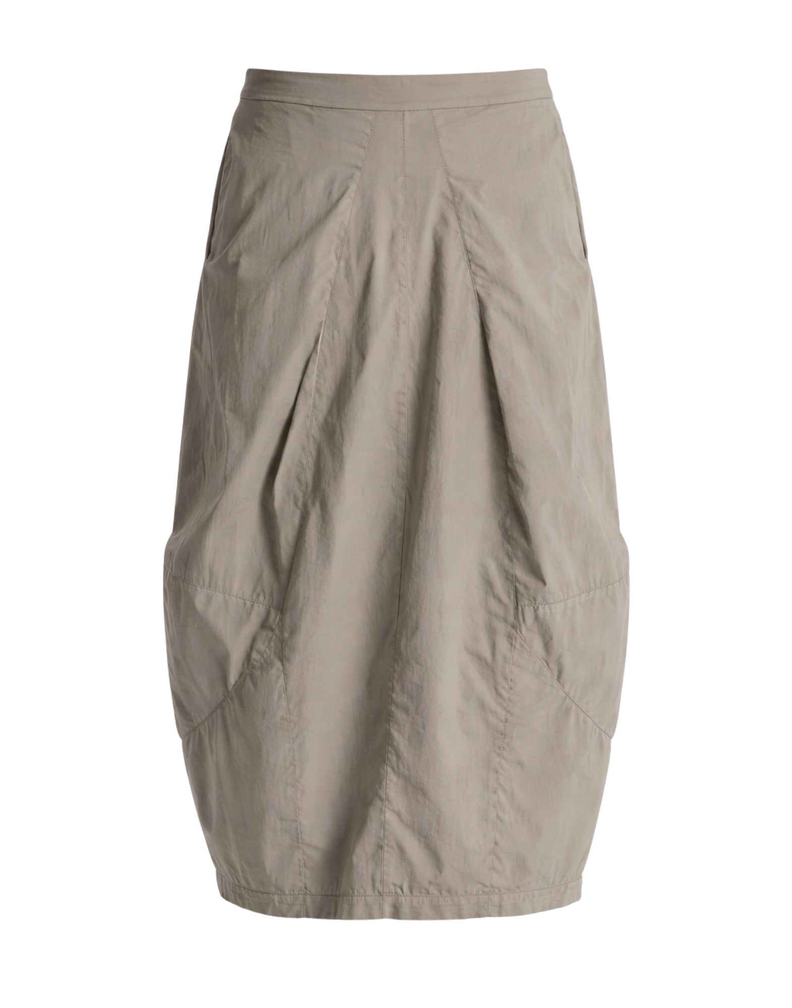 Transit Damen-Midirock aus Stretch-Baumwolle in Taupe mit Schlitz vorne, hergestellt in Italien, CFDTRCM226 TAUPE
