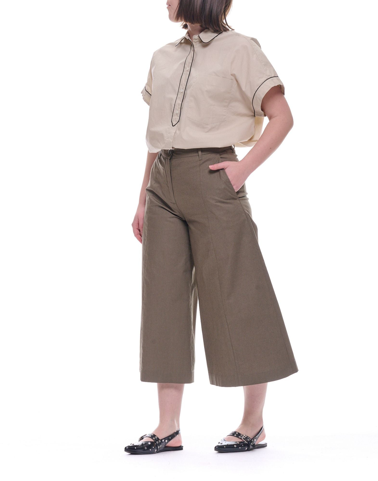 Nine In The Morning Pantaloni Culotte Donna Fiammetta Oliva FIA01 FIAMMETTA PANT