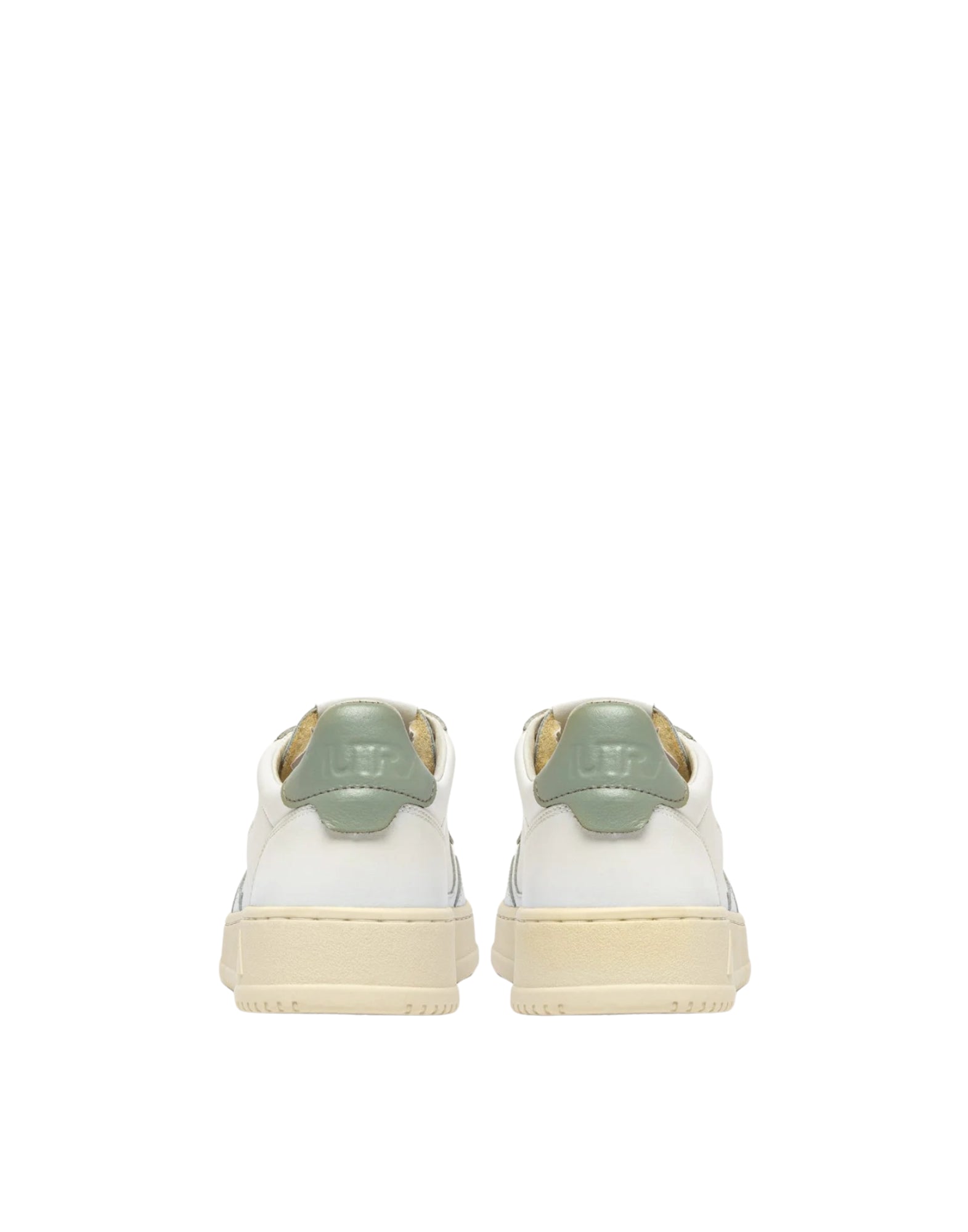 Autry Medalist Low Men’s Sneakers in White Leather and Sea Grass AULM LL11 WHT/SEAGR MEDALIST