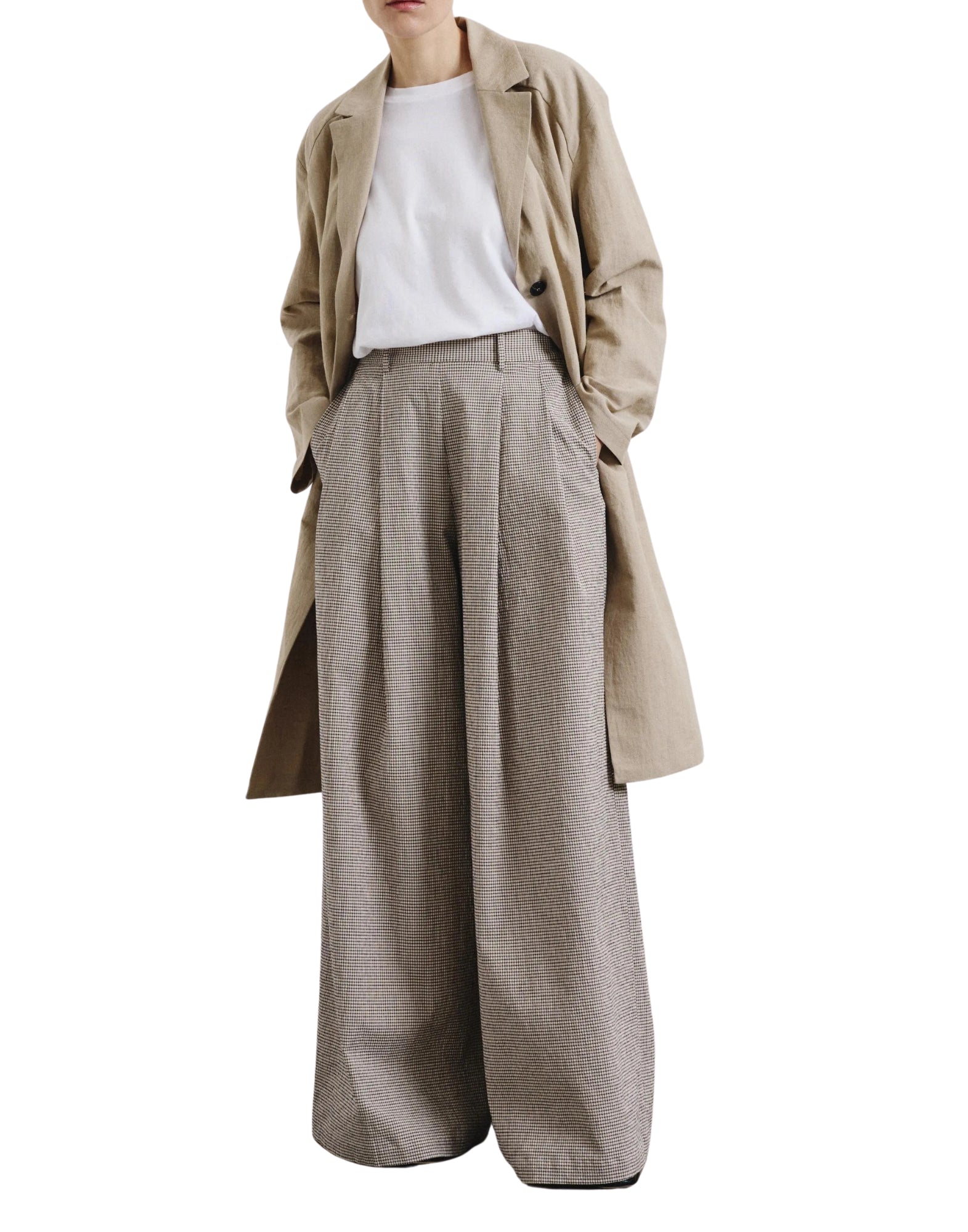 Pomandère Wide Cotton Micro Vichy Pants Women’s 7204 21626 140