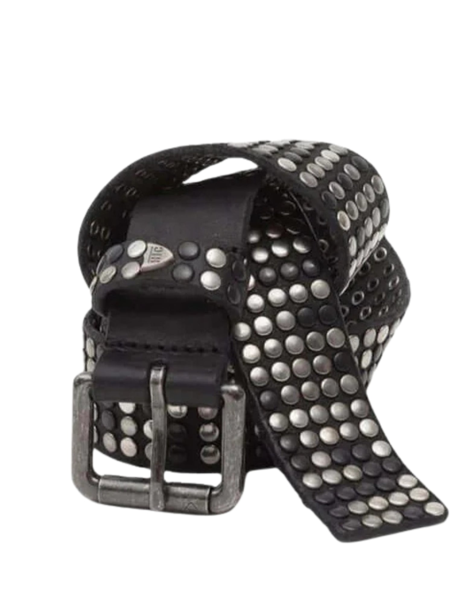 HTC Los Angeles 5.000 Studs Leather Belt – Black Studded Belt - Dark Buckle 25SHTCI038