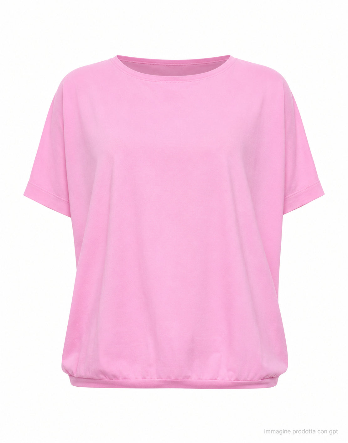 Aragona Women’s Prism Pink Cotton Knit T-Shirt D3324TF 809 PRISM PINK