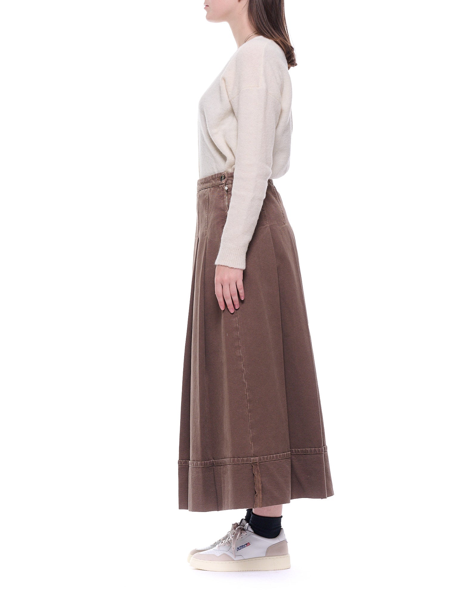 MRY01 CUOIO BROWN SKIRT - Gonne - NINE:INTHE:MORNING