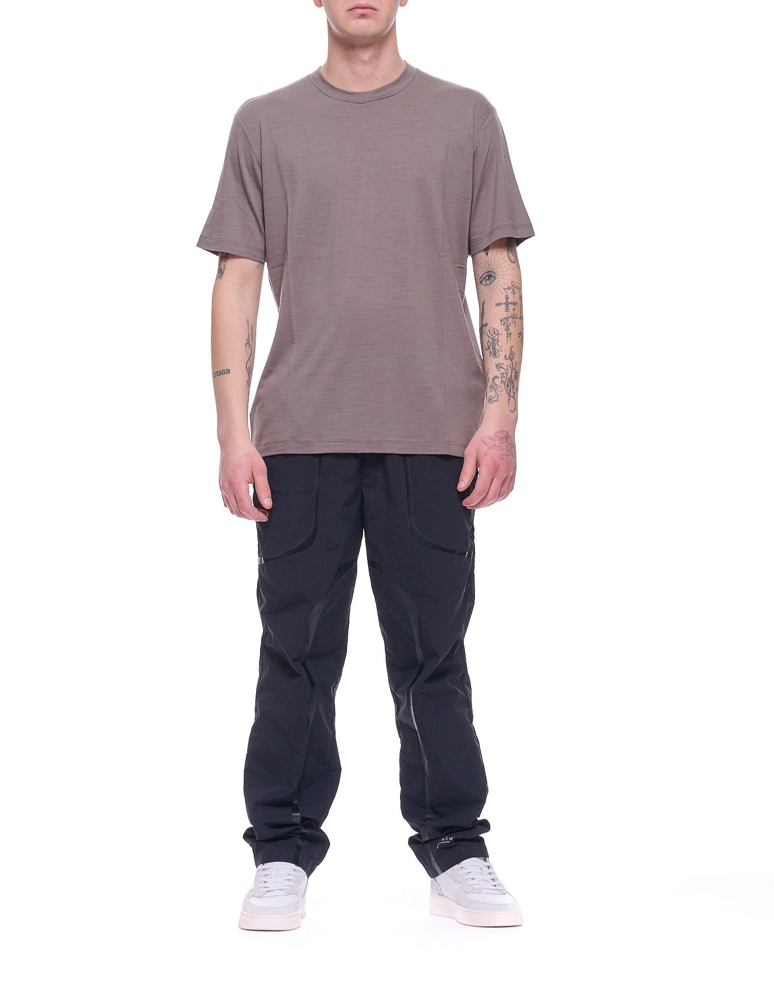 Albeni 1905 Men’s Virgin Wool T-Shirt Mud Brown AUT-25 007 MUD WOOL T-SHRT