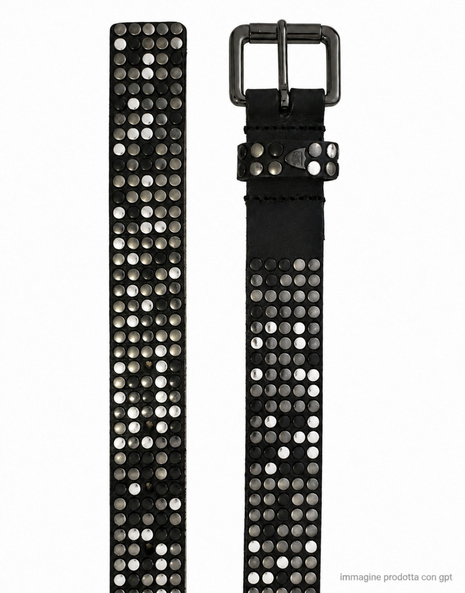 5000 STUDS BELT Black - Dark Buckle