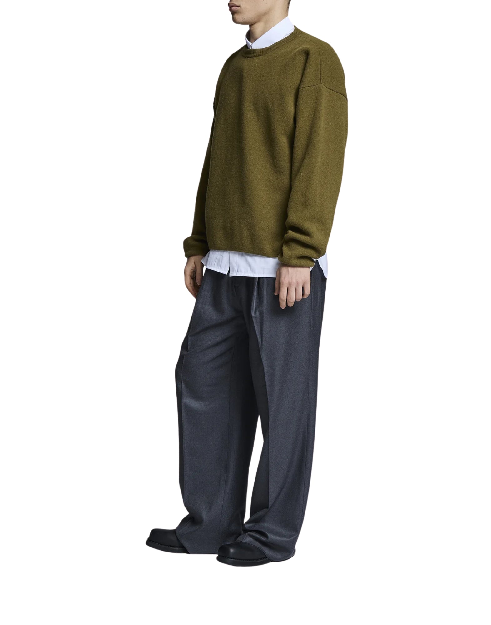 ORESTE OLIVE GREEN CREWNECK GALLERIA - Maglieria - PAURA