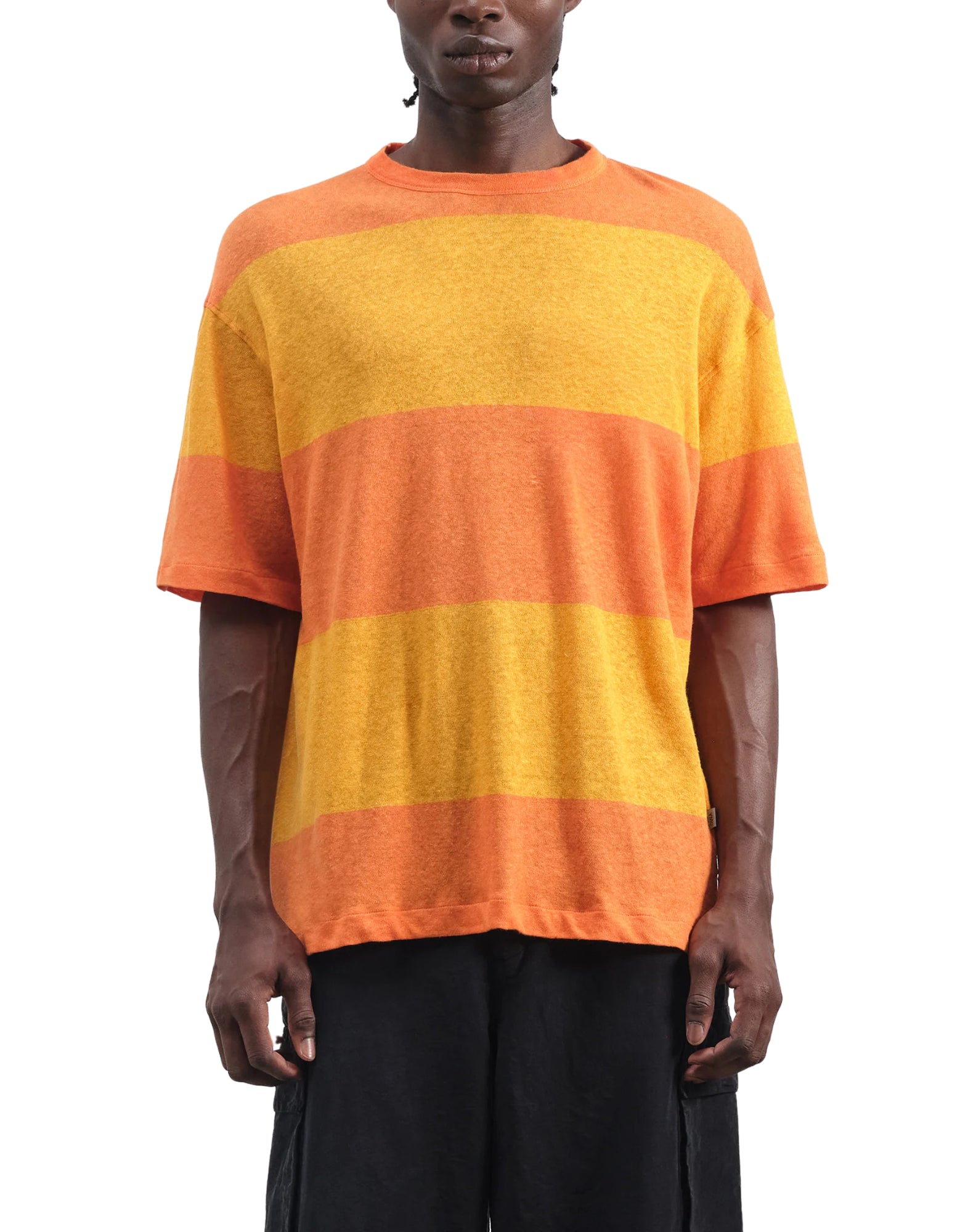 YMC Triple T-Shirt Orange Yellow Men’s Cotton T-Shirt P6AAD 80