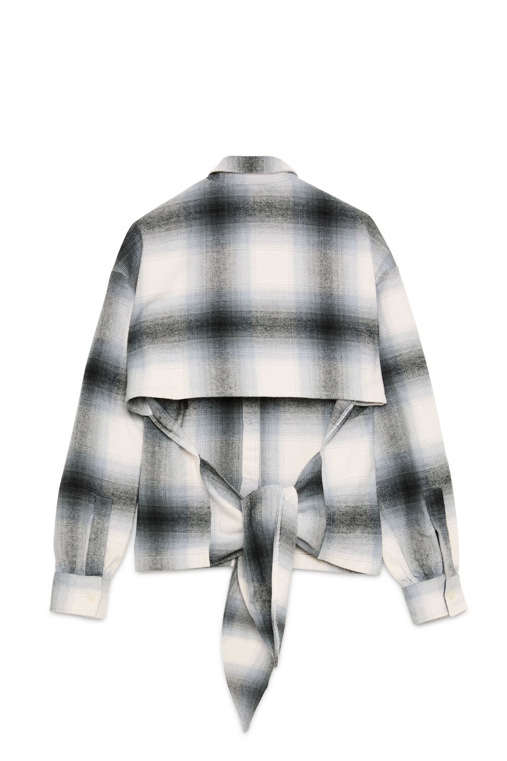 Shirt woman AMD168CN380124 C0533 SHIRT APRON PATCHWOMAN AMISH CHECK WASHED GREY/BLACK Amish