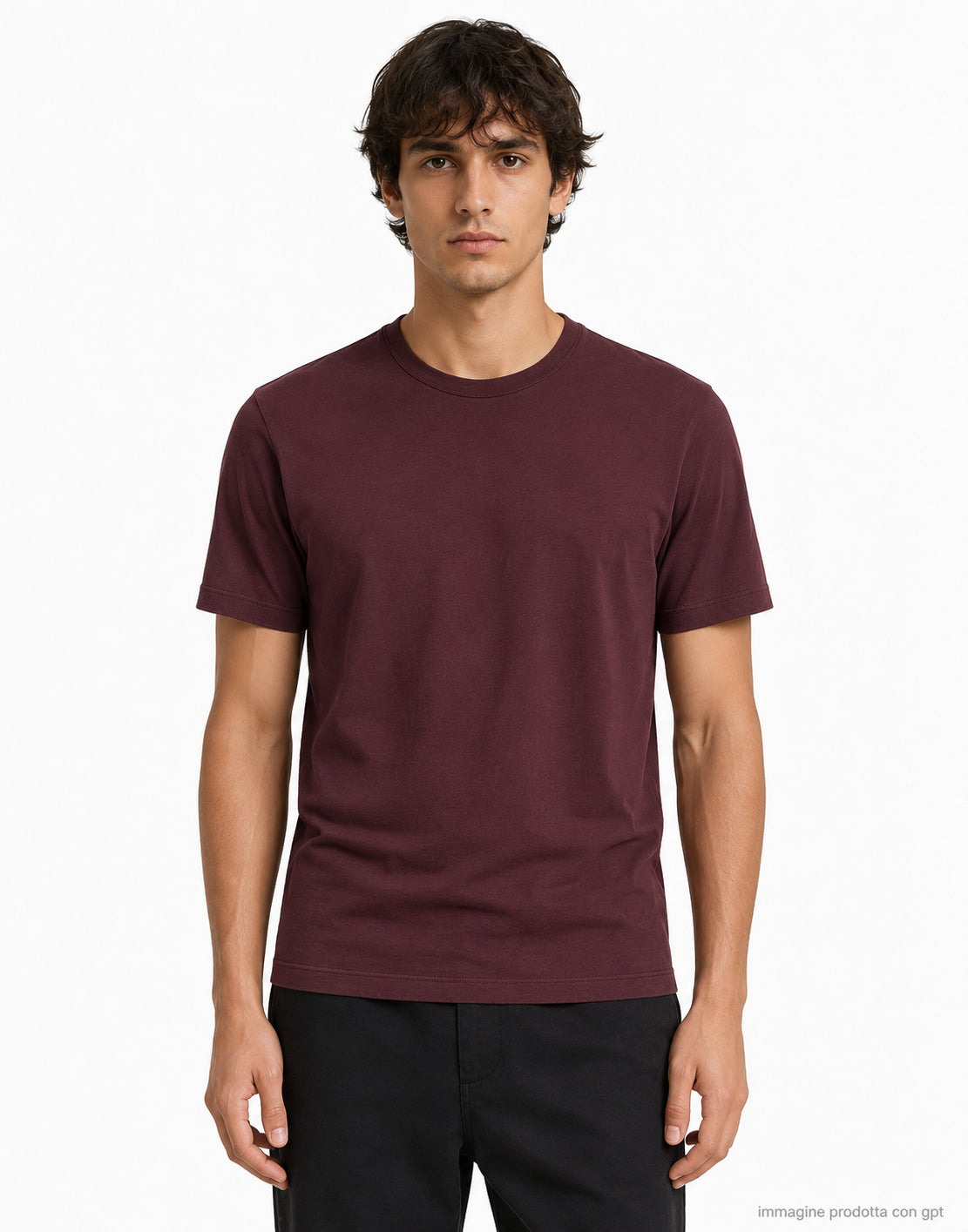 S/S crew neck Dark plum