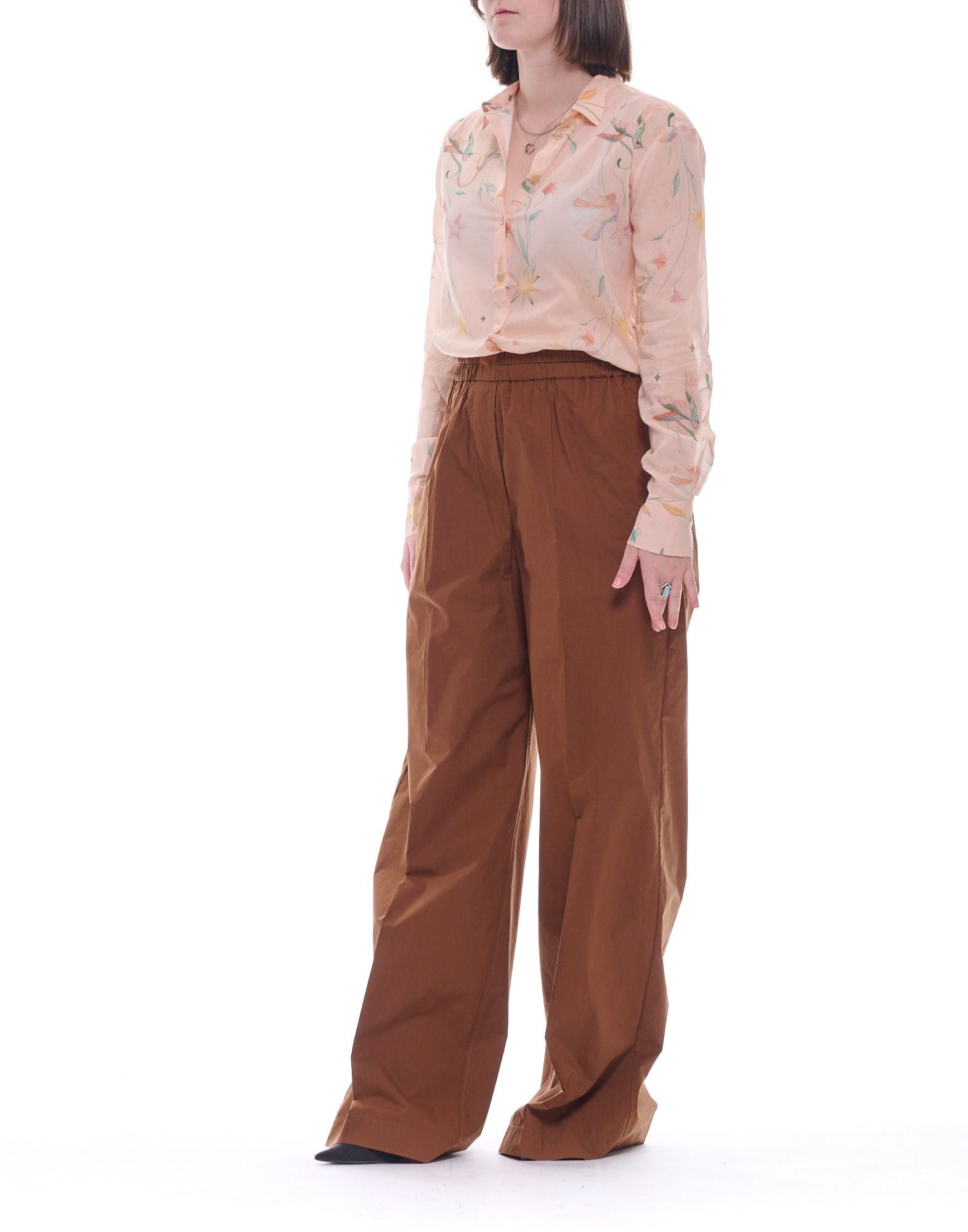 forte_forte Women’s Choccolate Brown Cotton My Pants 14834 MY PANTS CHOCOLATE